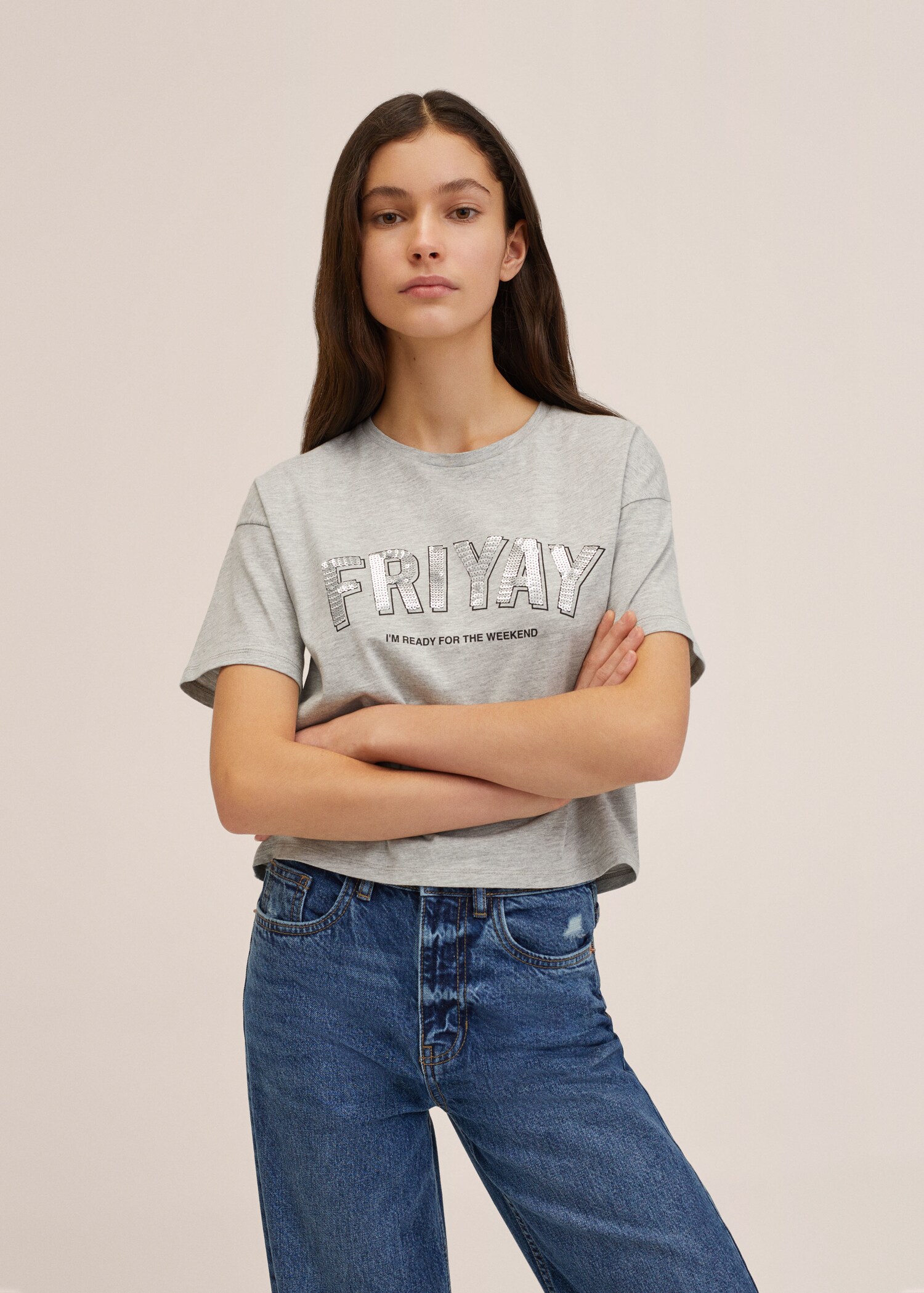 Sequins crop t-shirt - Details of the article 1