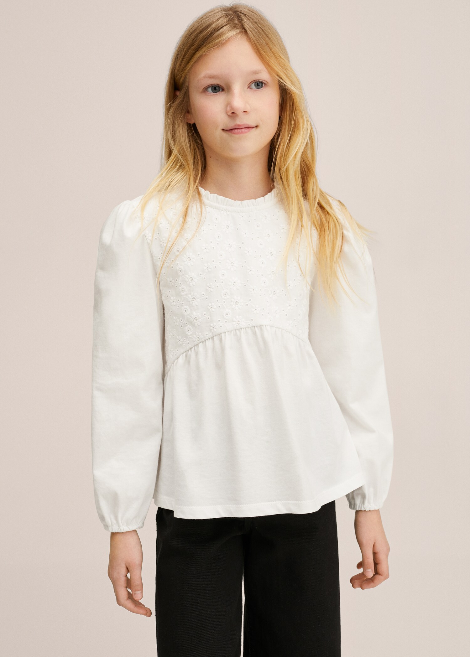 Embroidered long-sleeved t-shirt - Medium plane