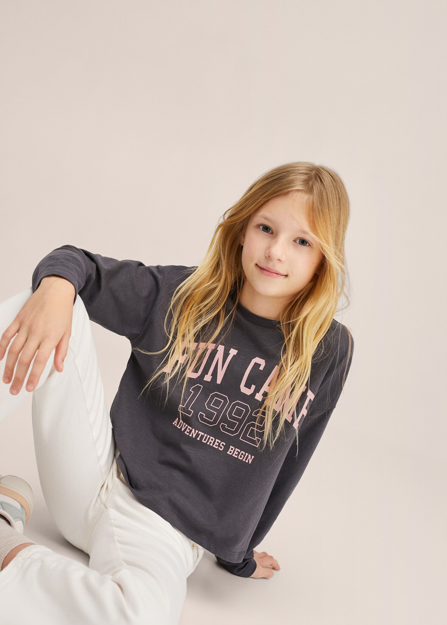 Long-sleeved t-shirt with message - Medium plane