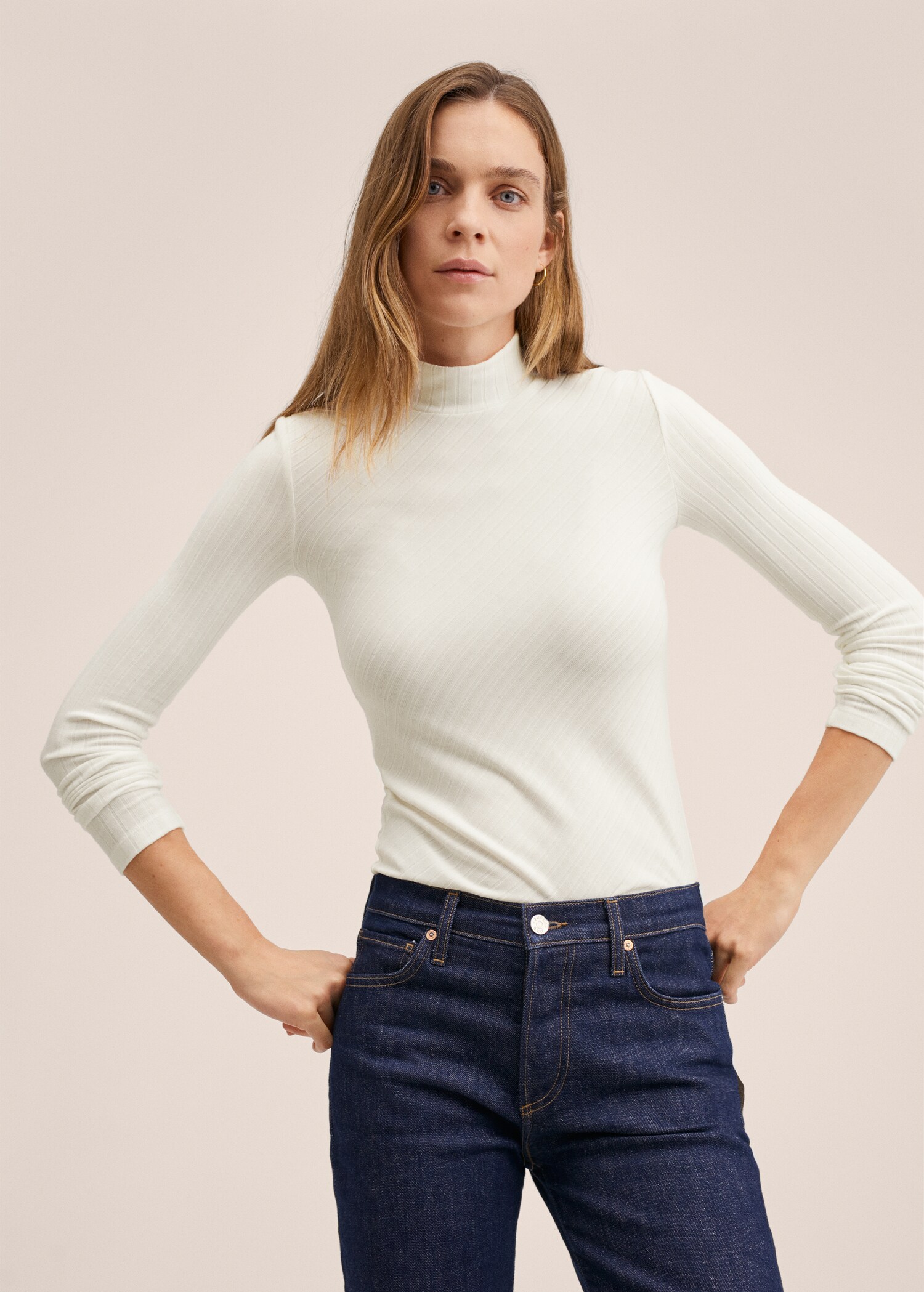 Perkins-neck long-sleeved t-shirt - Medium plane