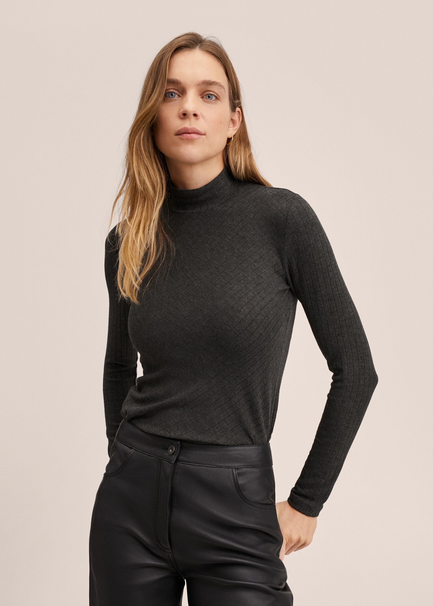 Perkins-neck long-sleeved t-shirt - Medium plane