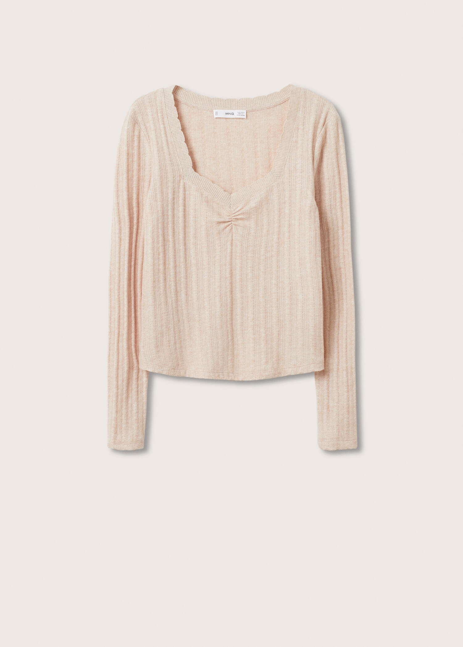 Ribbed  knit t-shirt - Article without model