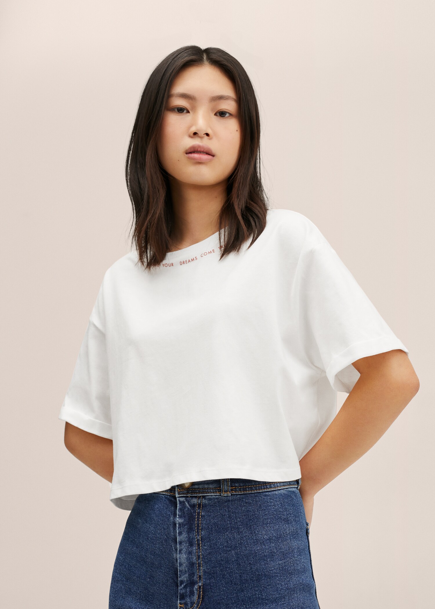 Message crop T-shirt - Medium plane