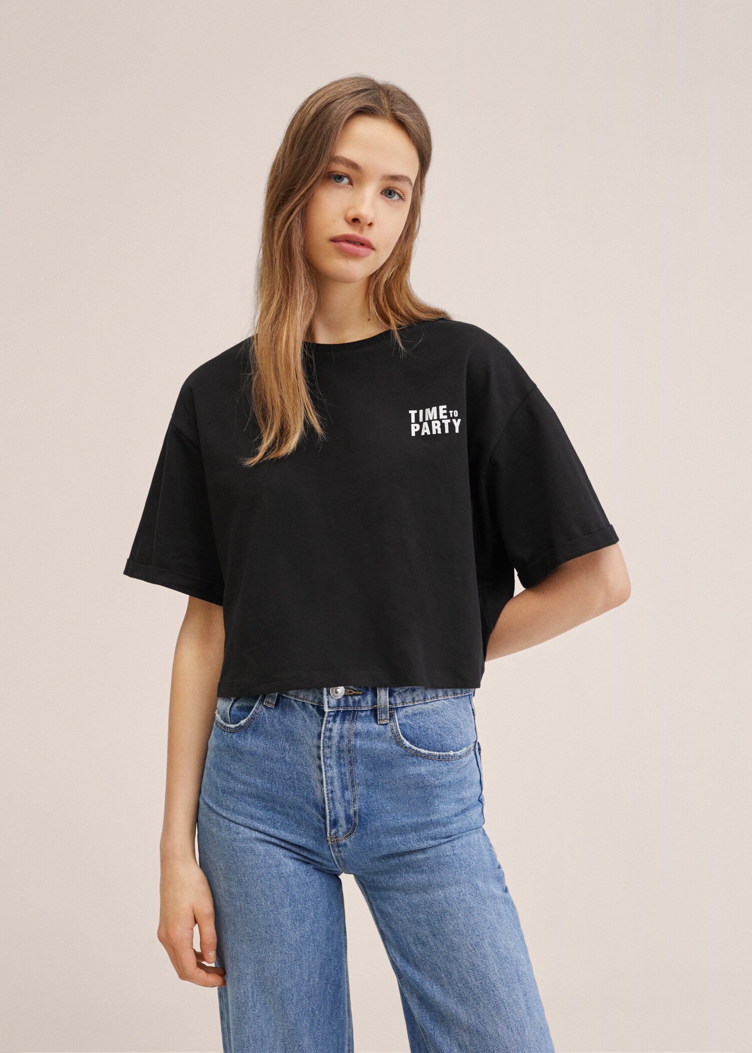 Message crop T-shirt - Medium plane