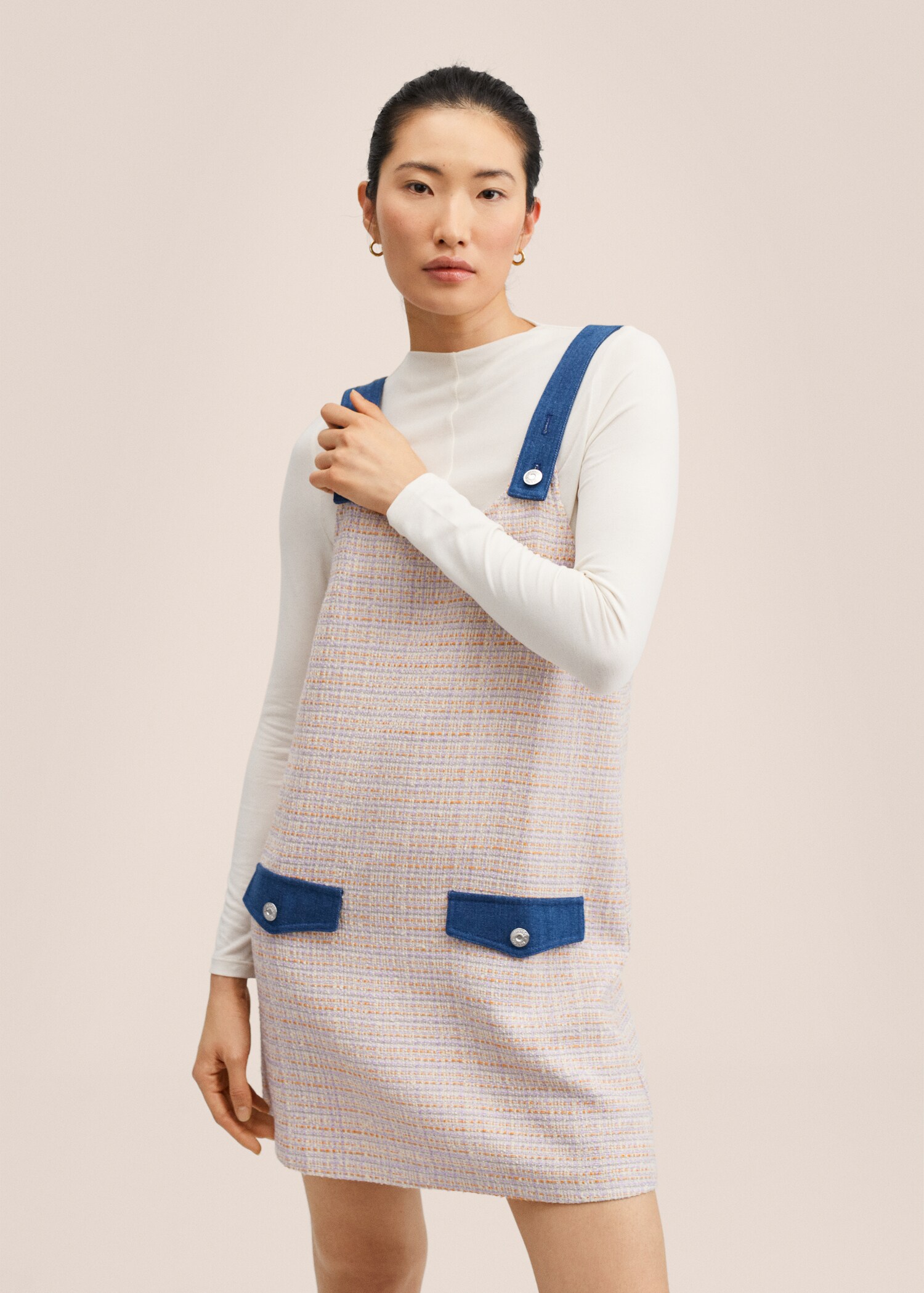 Tweed pinafore with pockets - Medium plane