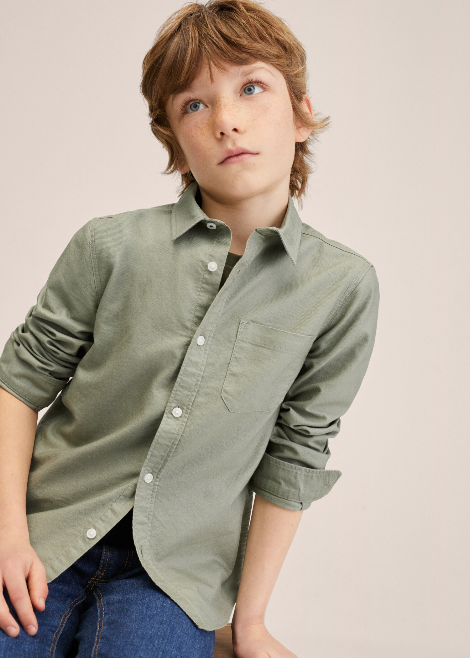 Camisa algodón bolsillo - Plano medio