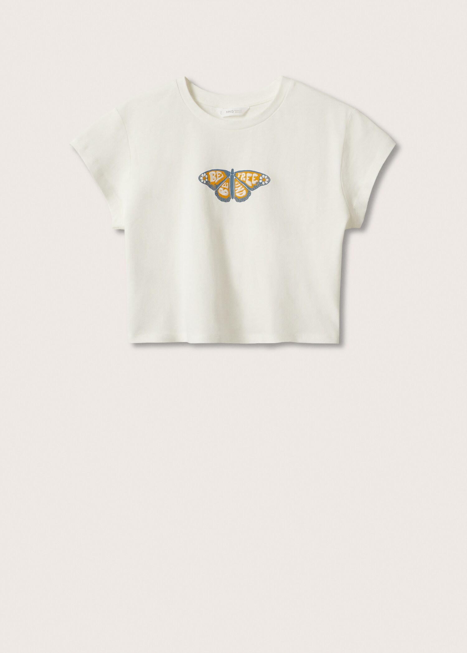 Tričko crop s výšivkou - Zboží bez modelu