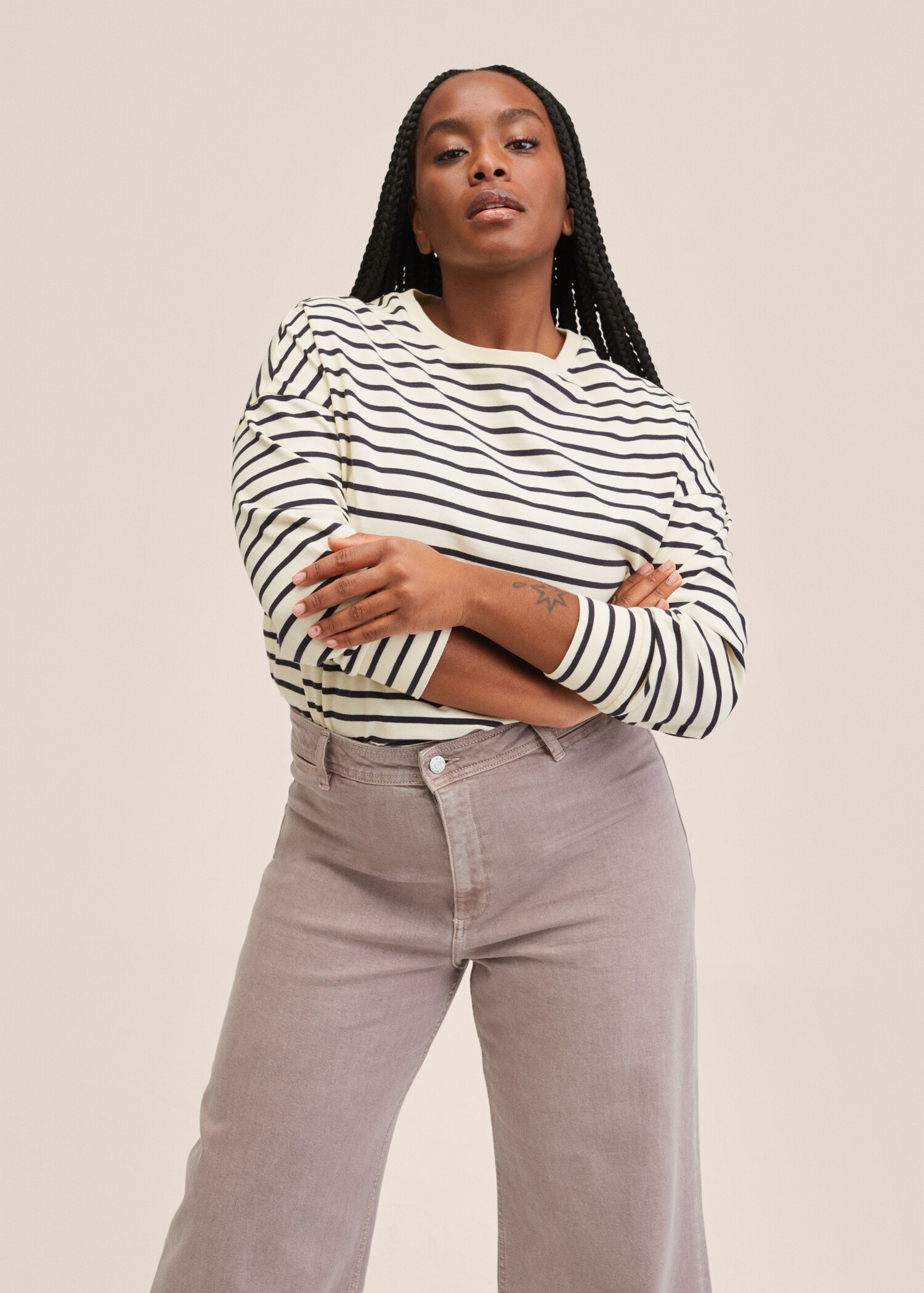 High-waist culotte jeans - Details of the article 4