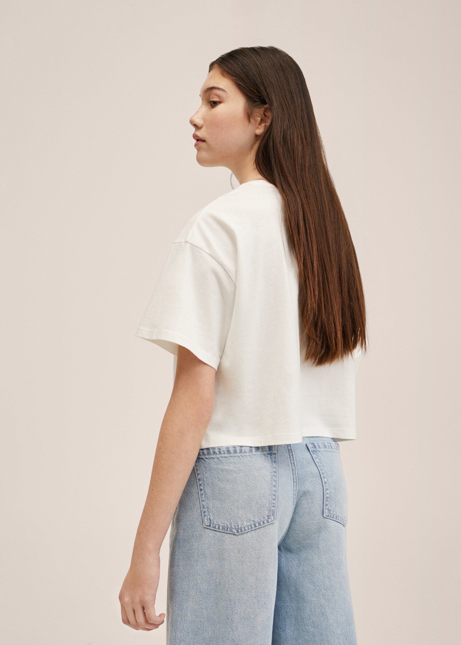 Crop T-shirt met boodschap - Achterkant van het artikel