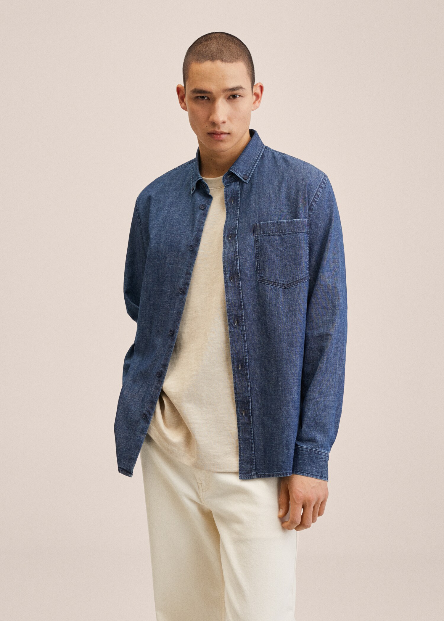Regular-fit denim shirt - Medium plane