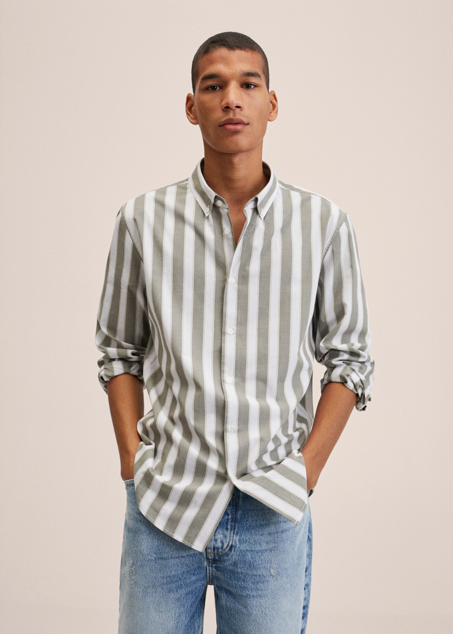 Striped slim-fit shirt - Medium plane