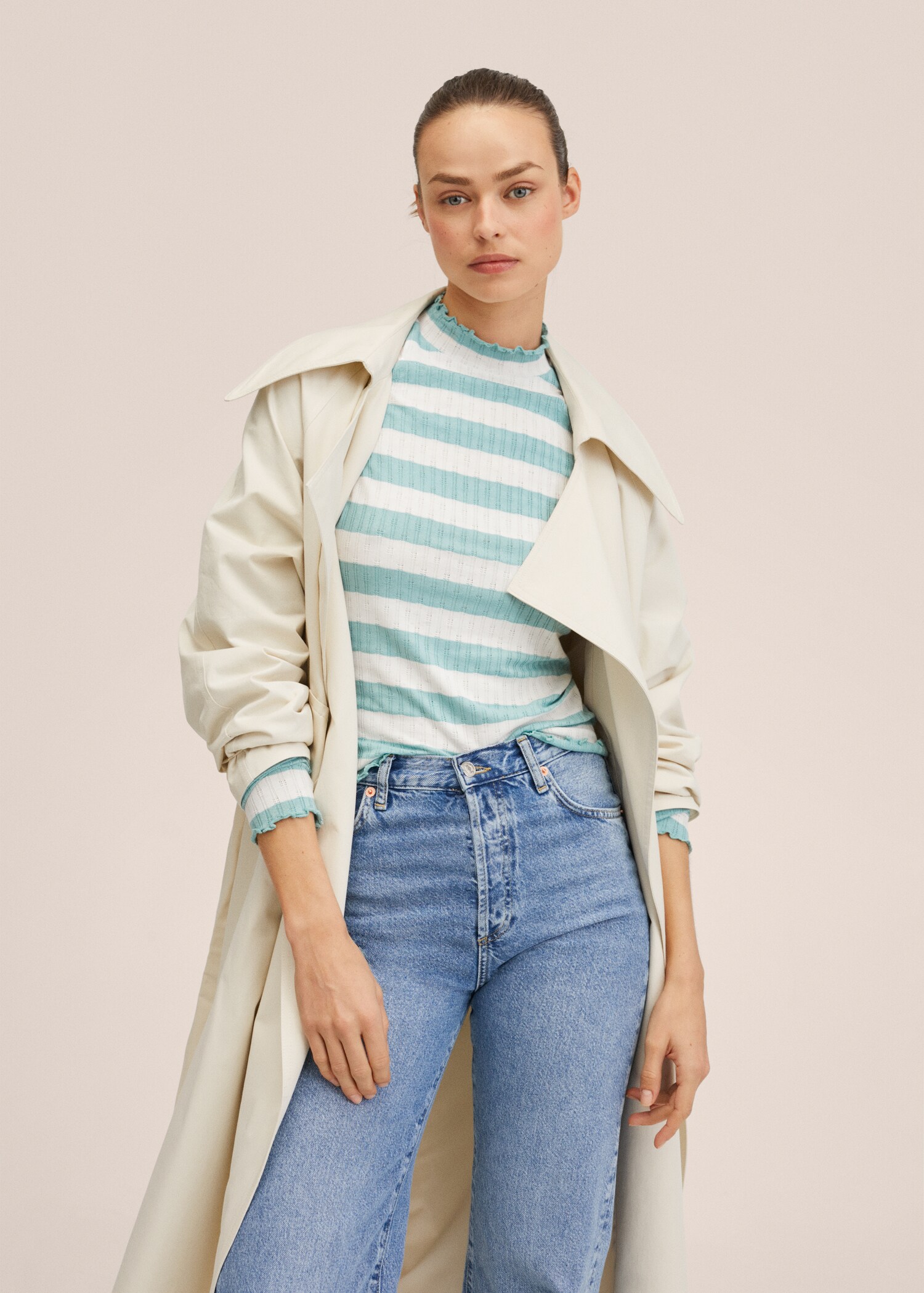 Striped jersey T-shirt - Medium plane