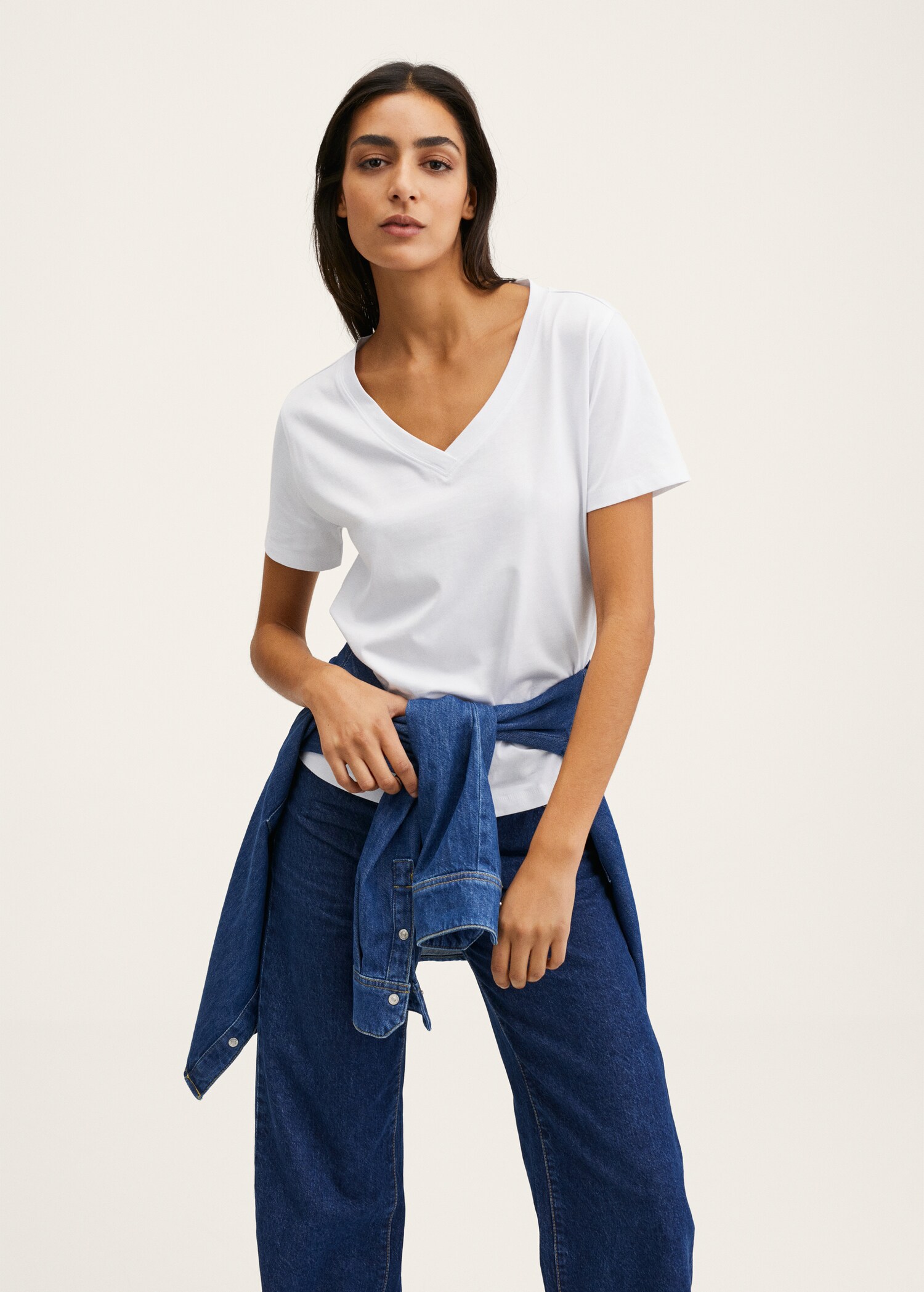 Essential cotton-blend T-shirt - Medium plane