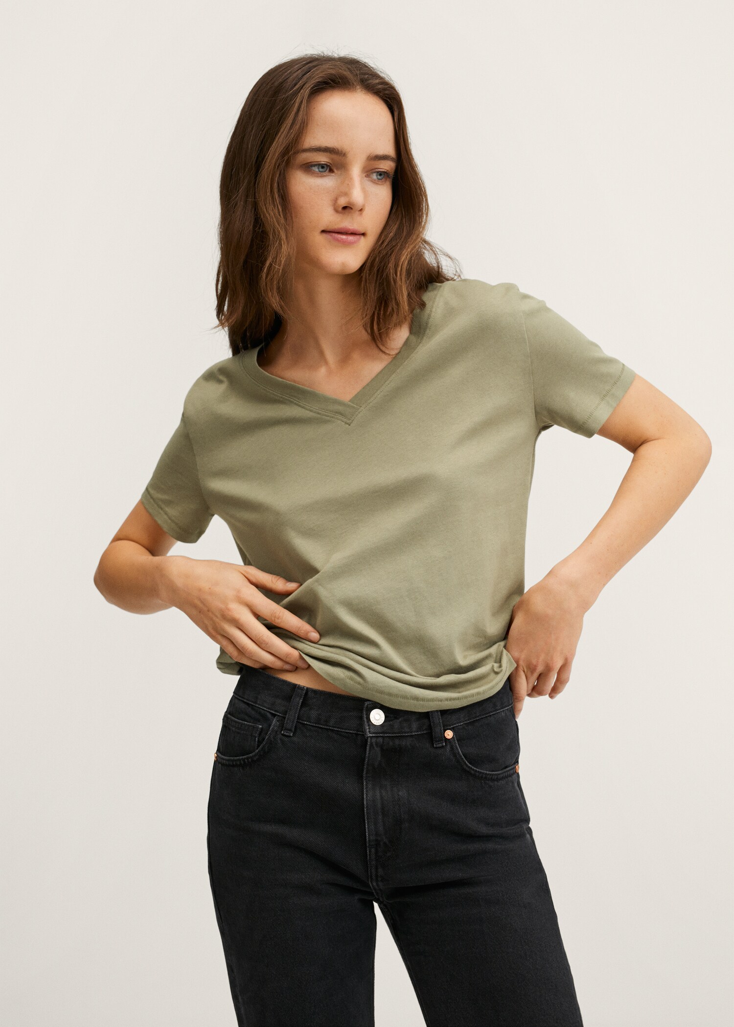 Essential cotton-blend T-shirt - Medium plane
