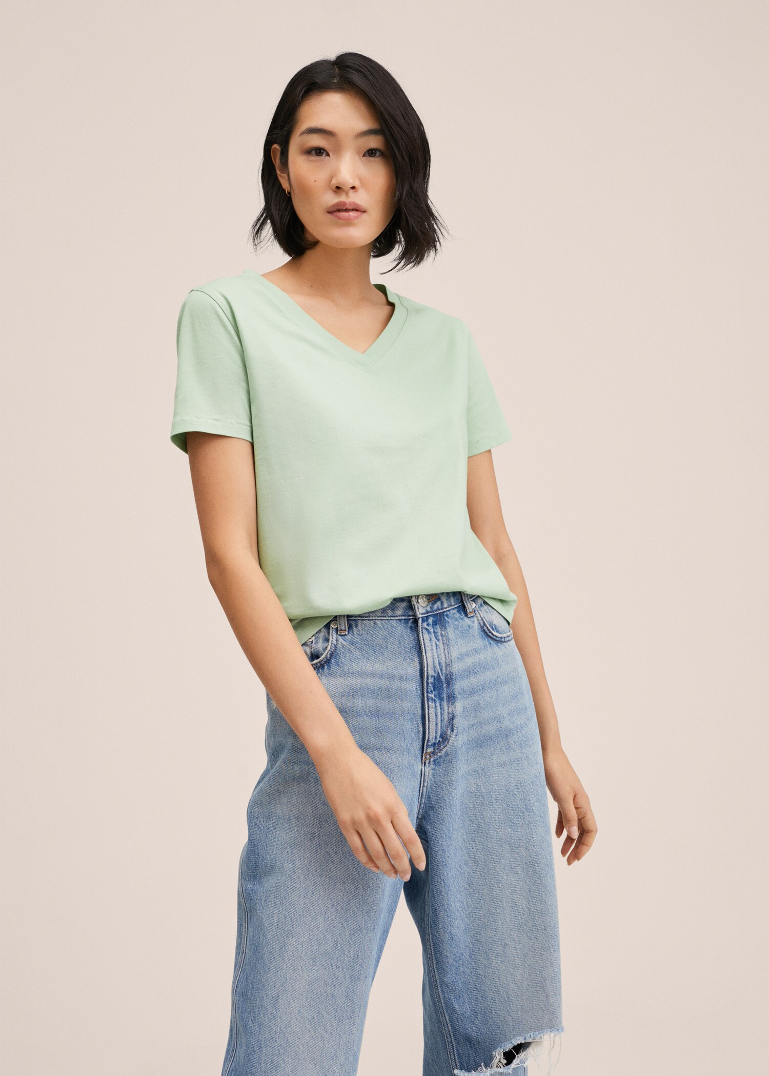 Essential cotton-blend T-shirt - Medium plane