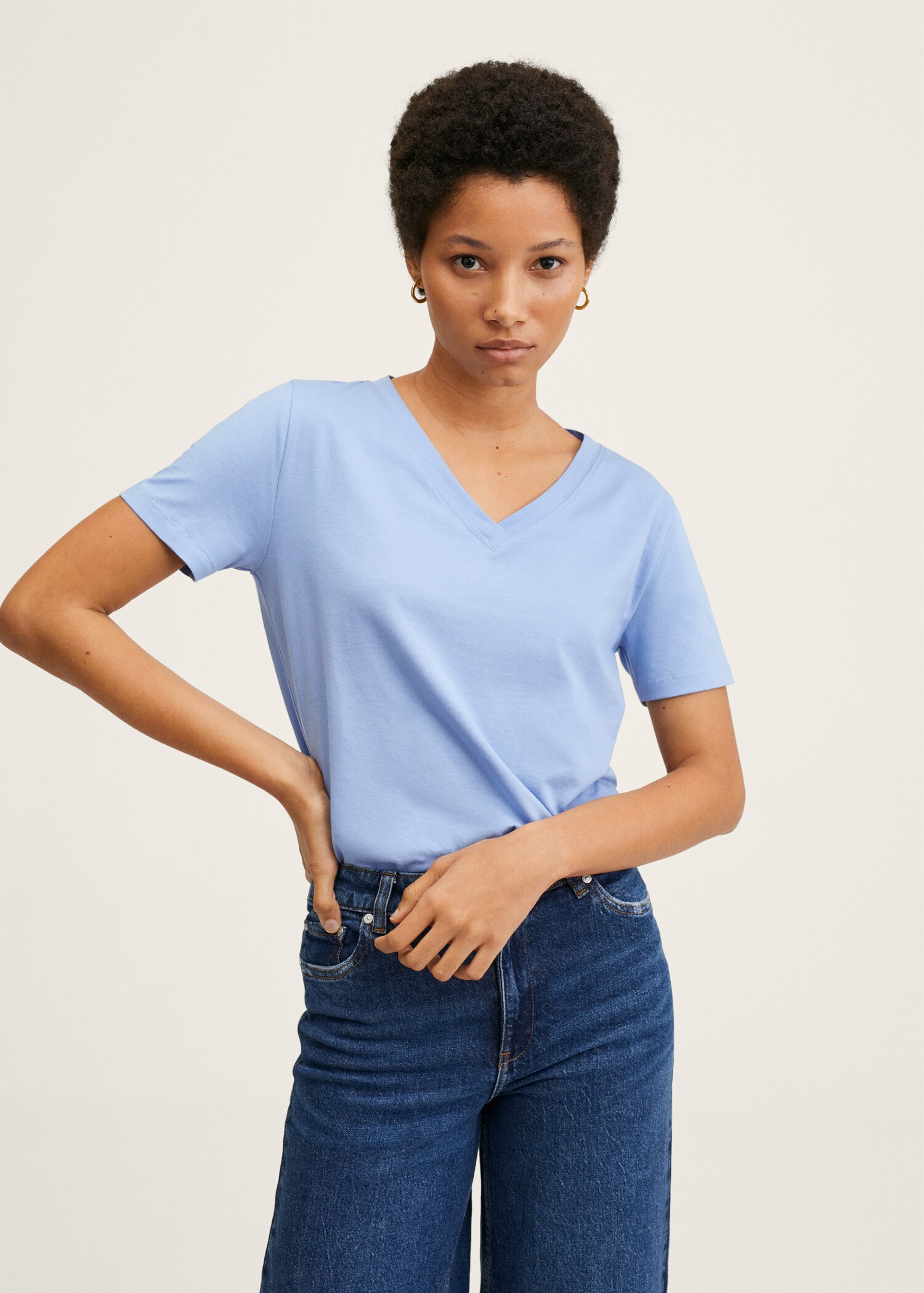 Essential cotton-blend T-shirt - Medium plane