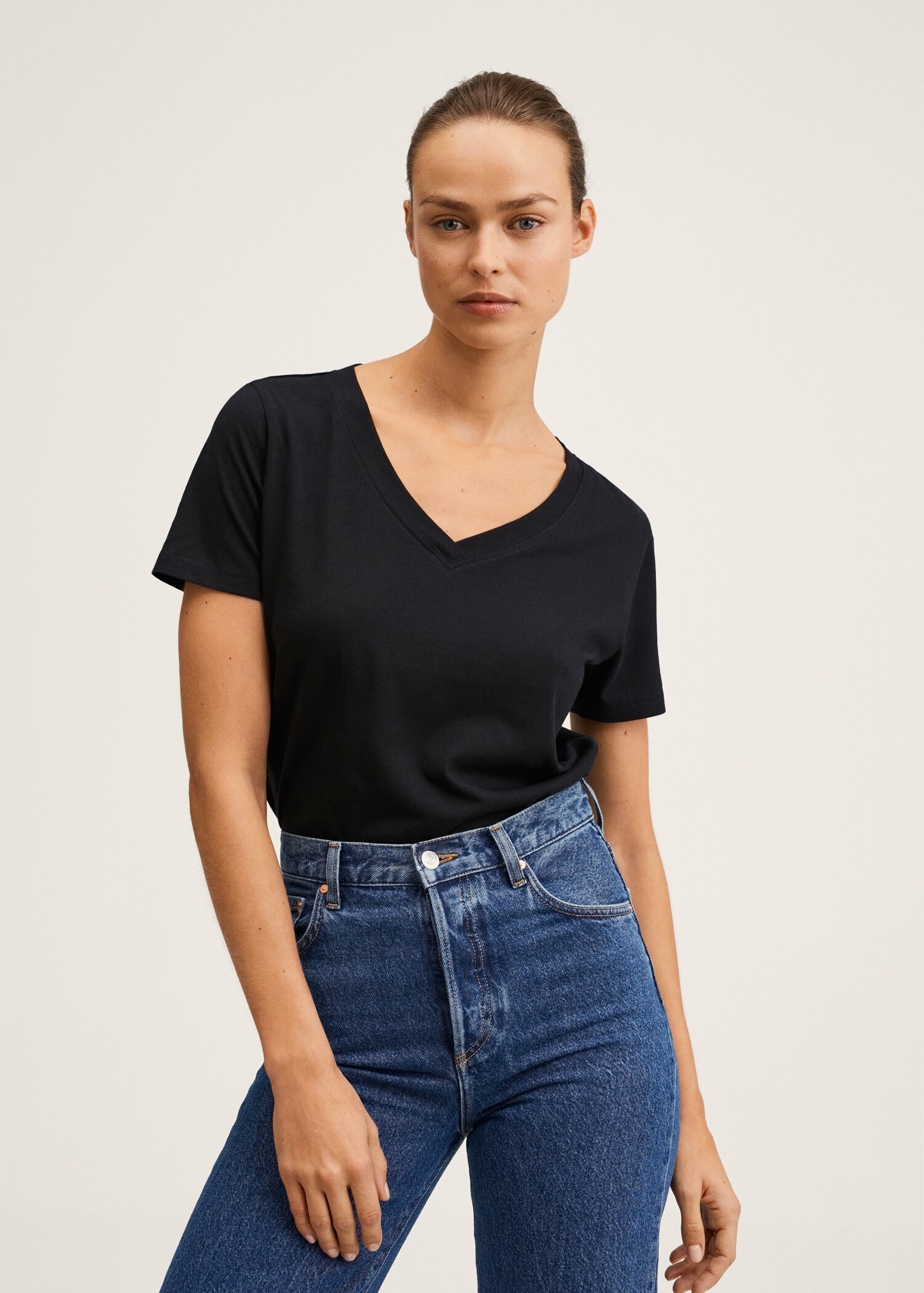 Essential cotton-blend T-shirt - Medium plane