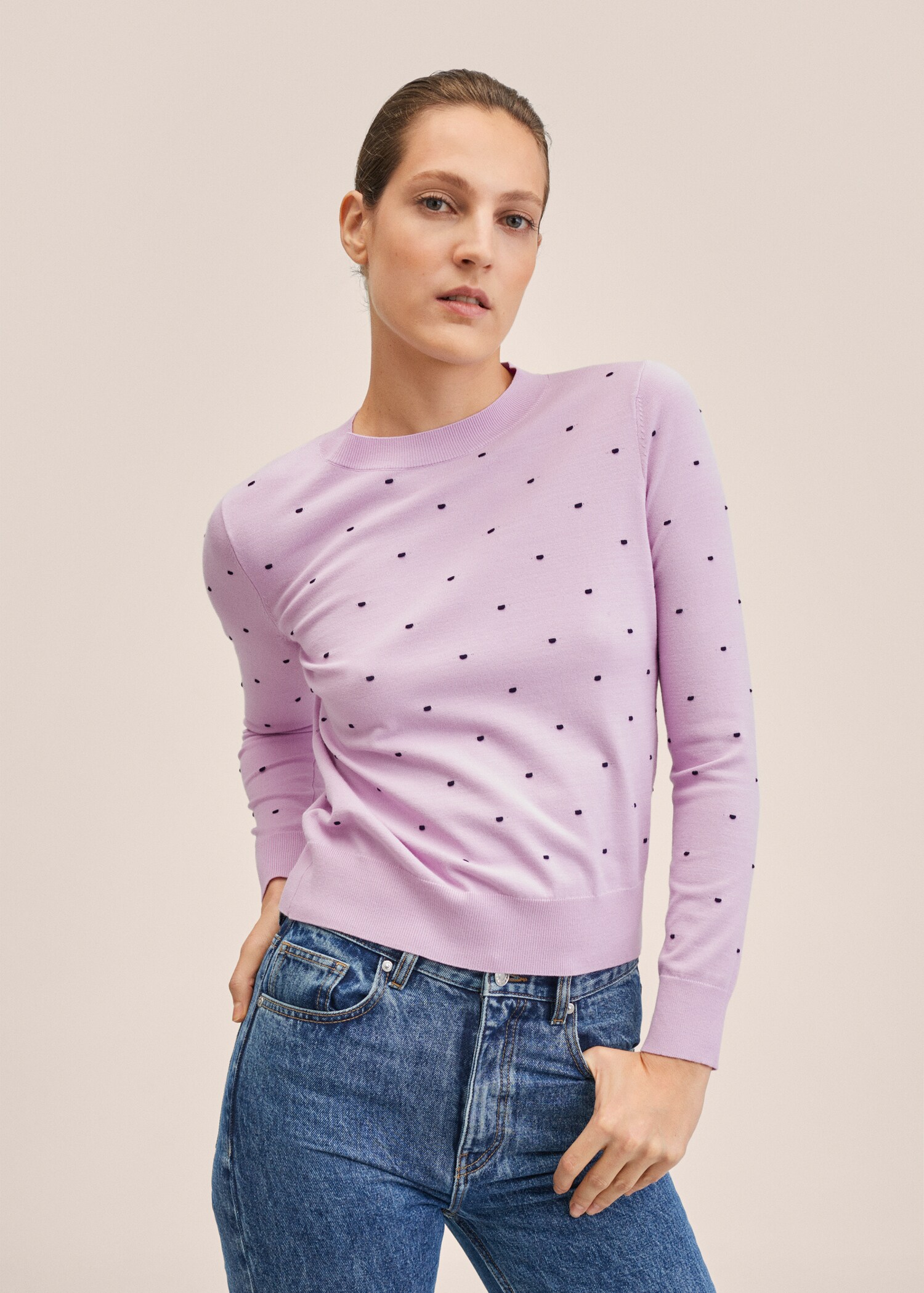 Knit embroidered sweater - Medium plane