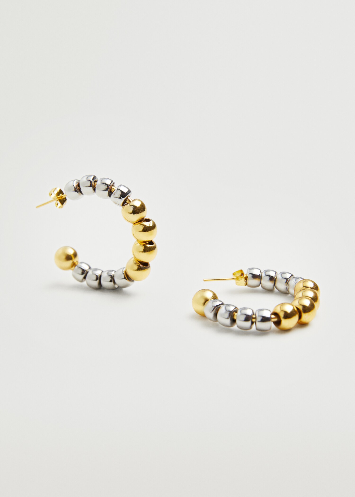 Bead hoop earrings - Medium plane