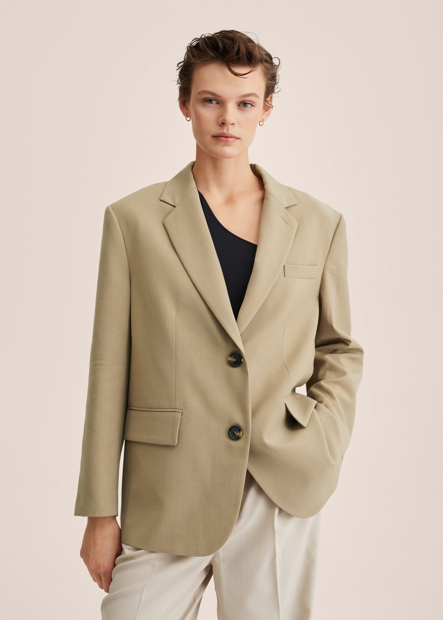 Oversized structured jacket - Details of the article 1