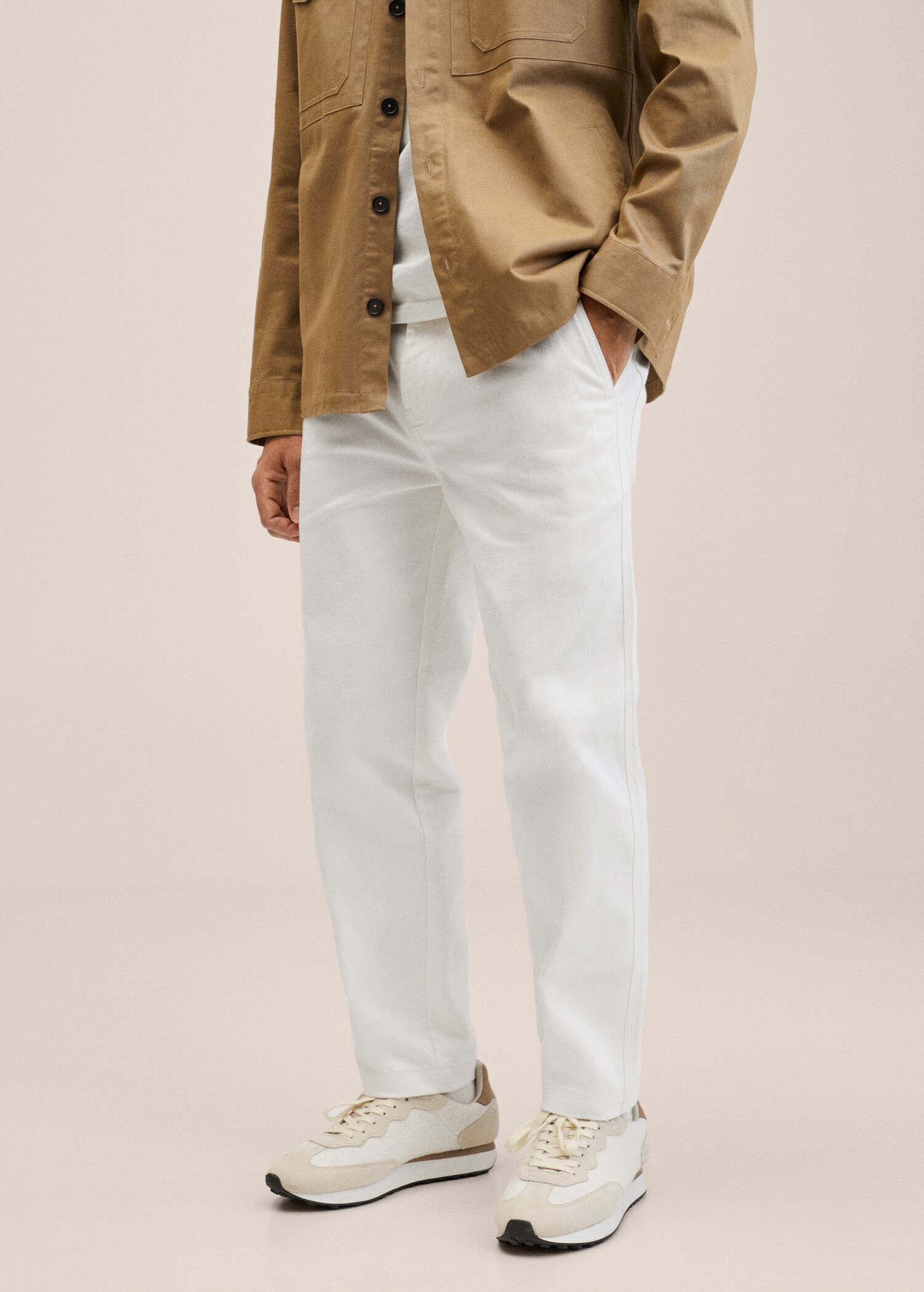 Slim-fit pleated jeans  - Medium plane
