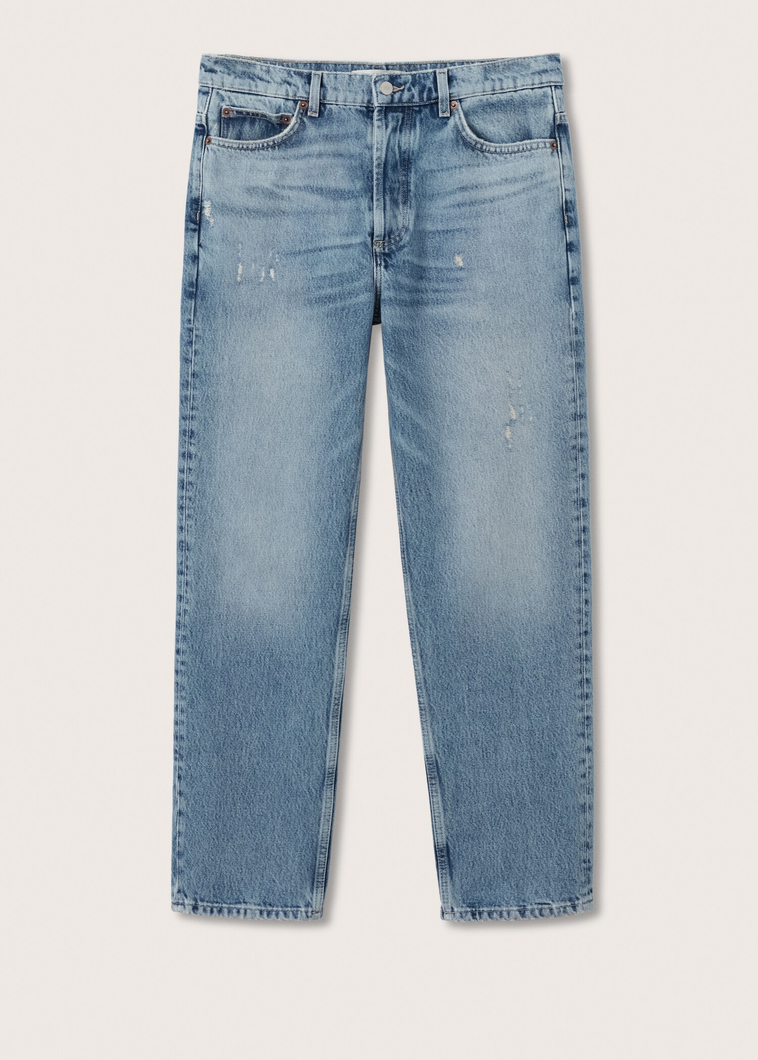 Jeans med revor straight-fit - Artikel utan modell