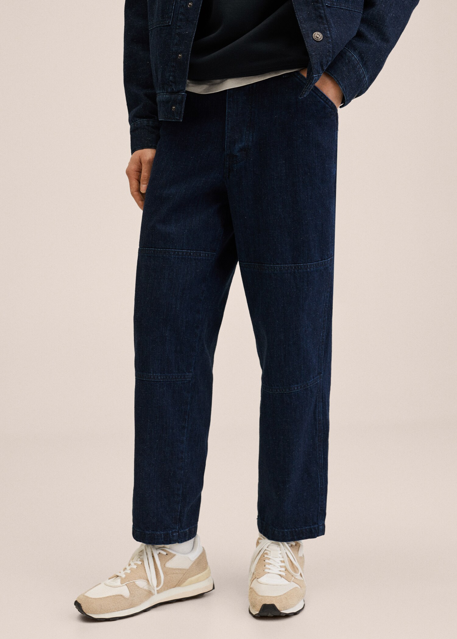 Tapered loose-fit cropped jeans  - Medium plane