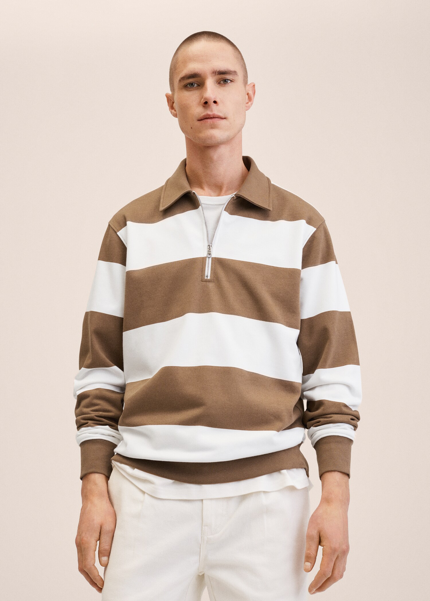 Sudadera polo rayas - Plano medio