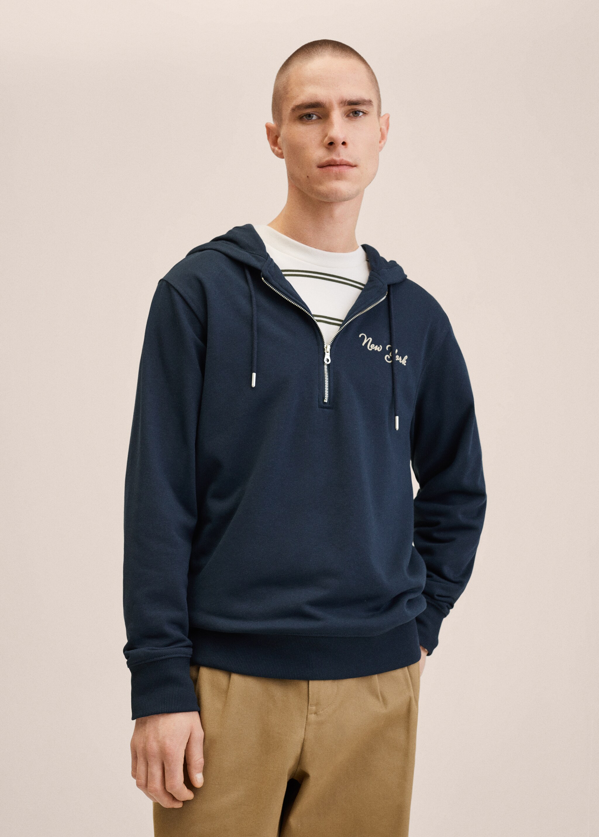 Zip embroidered sweatshirt - Medium plane