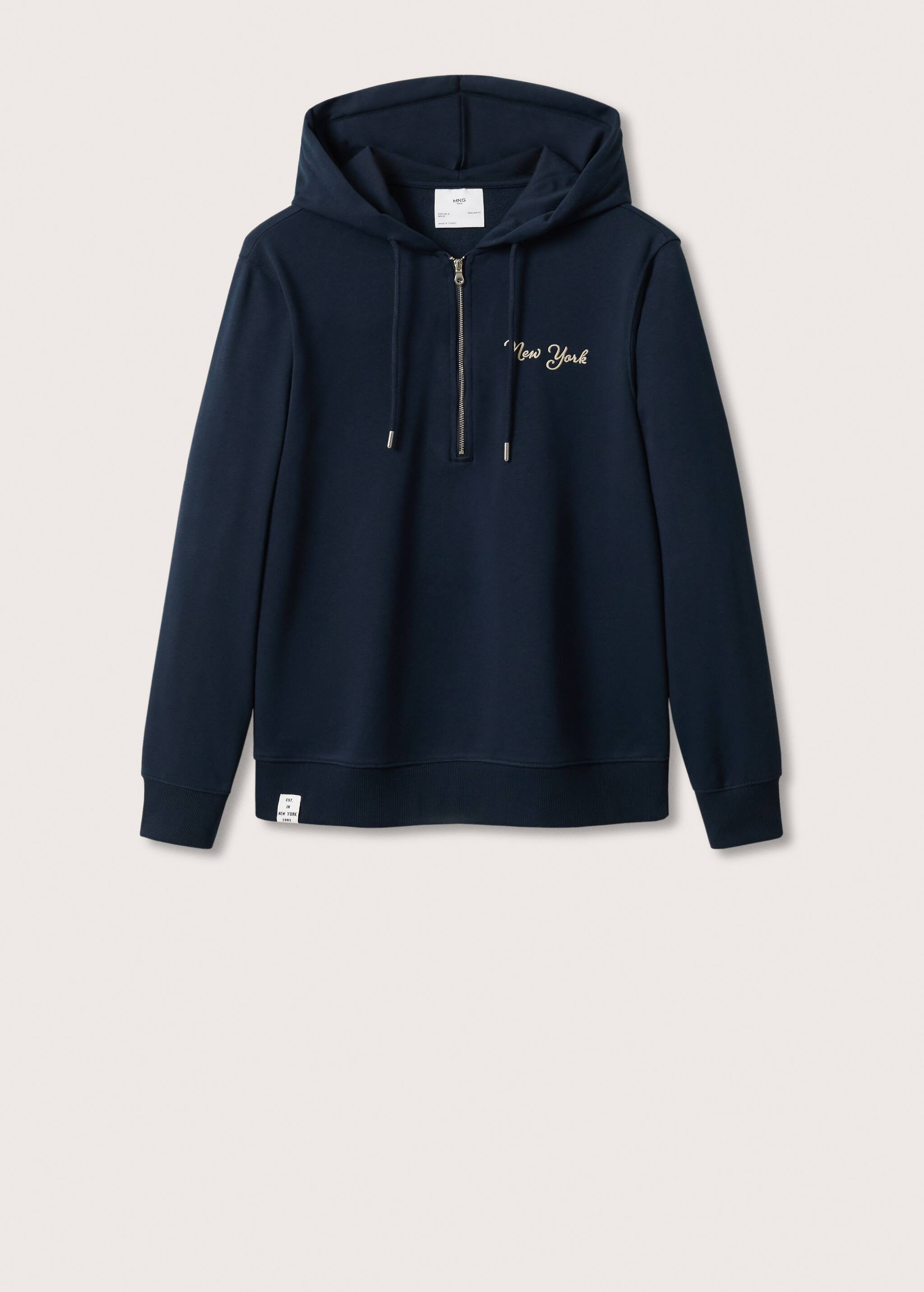 Zip embroidered sweatshirt - Article without model