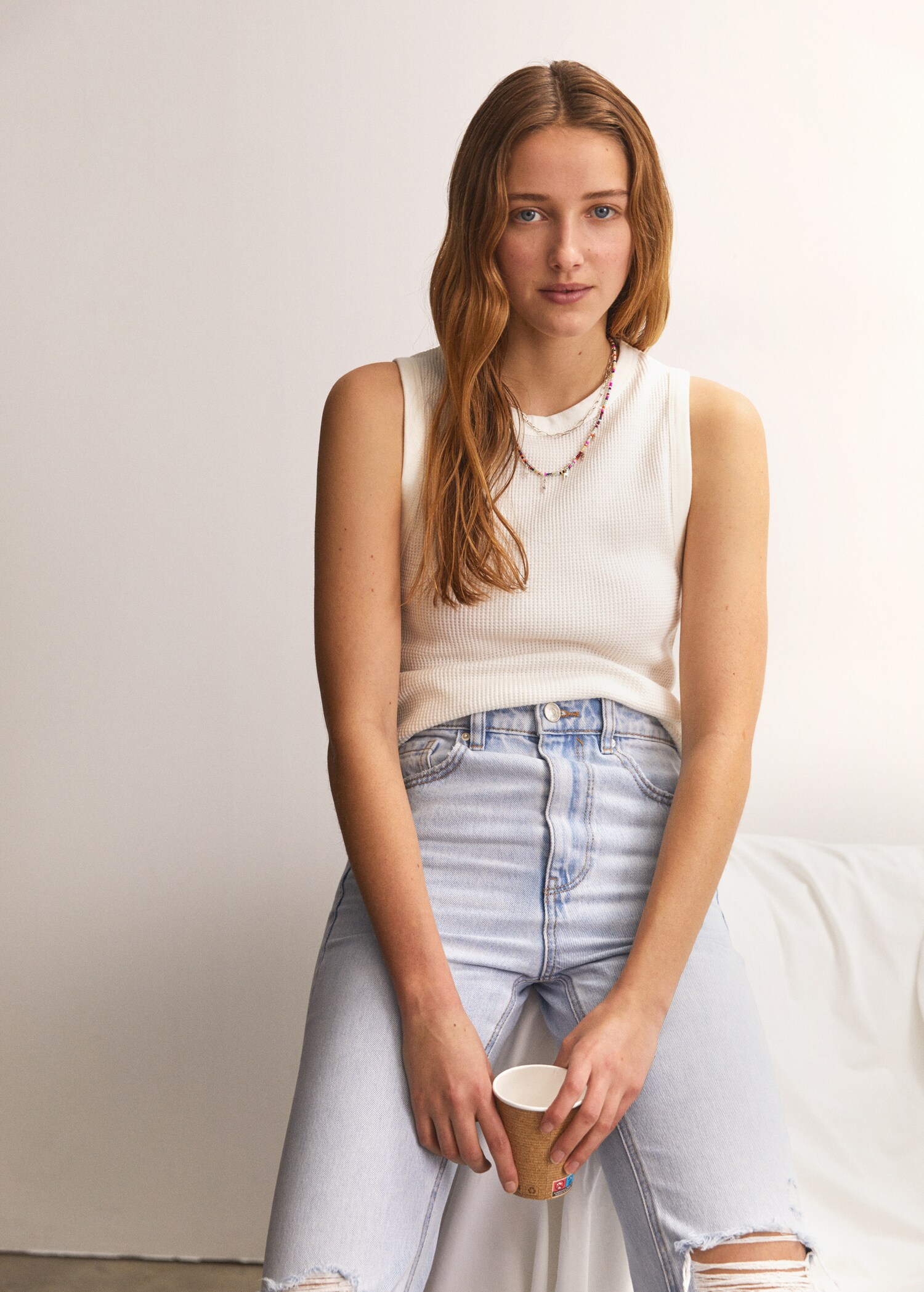 Faded fabric tank top - Details of the article 6