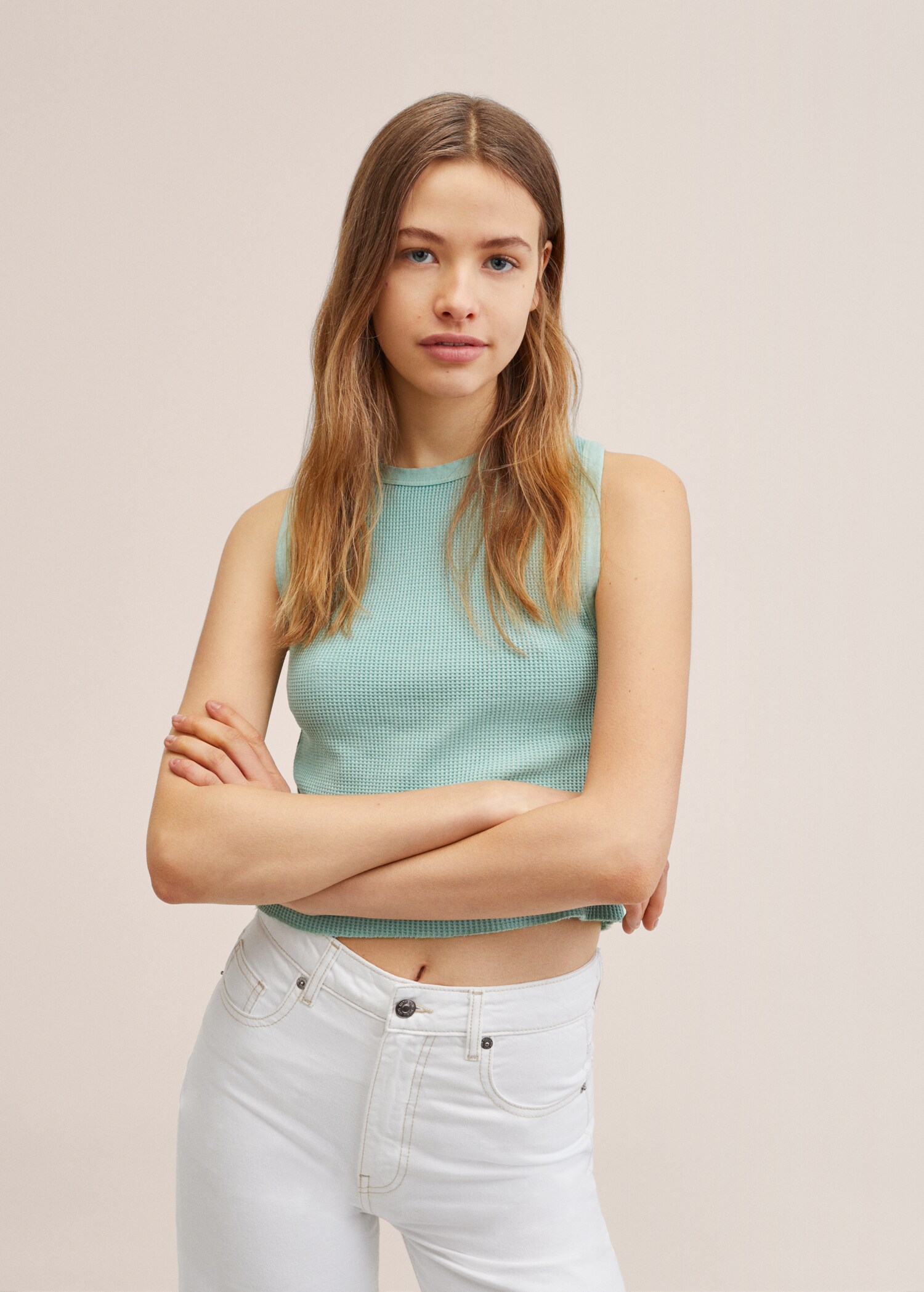 Faded fabric tank top - Details of the article 2