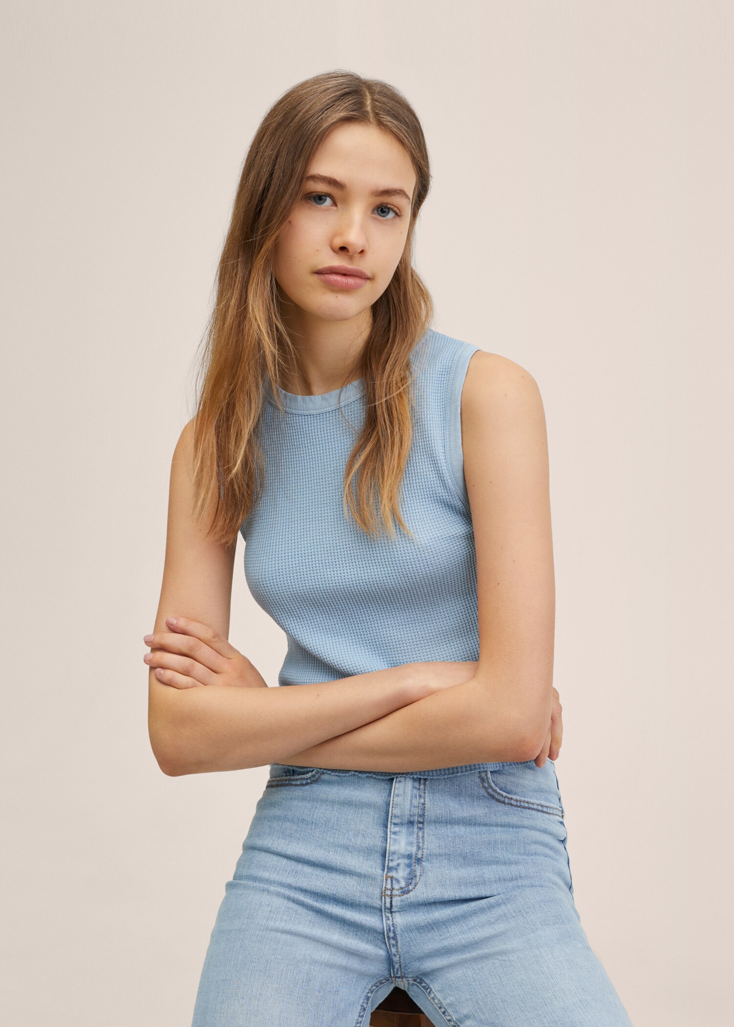 Faded fabric tank top - Details of the article 1