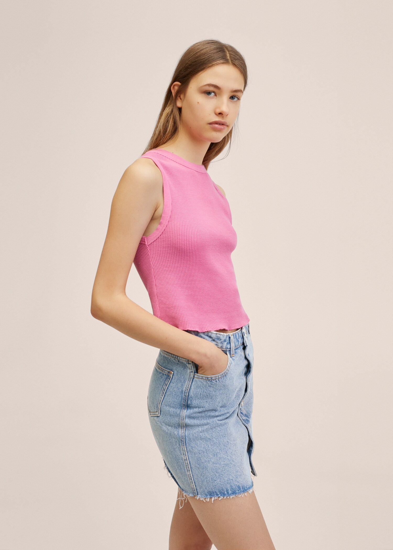 Faded fabric tank top - Medium plane