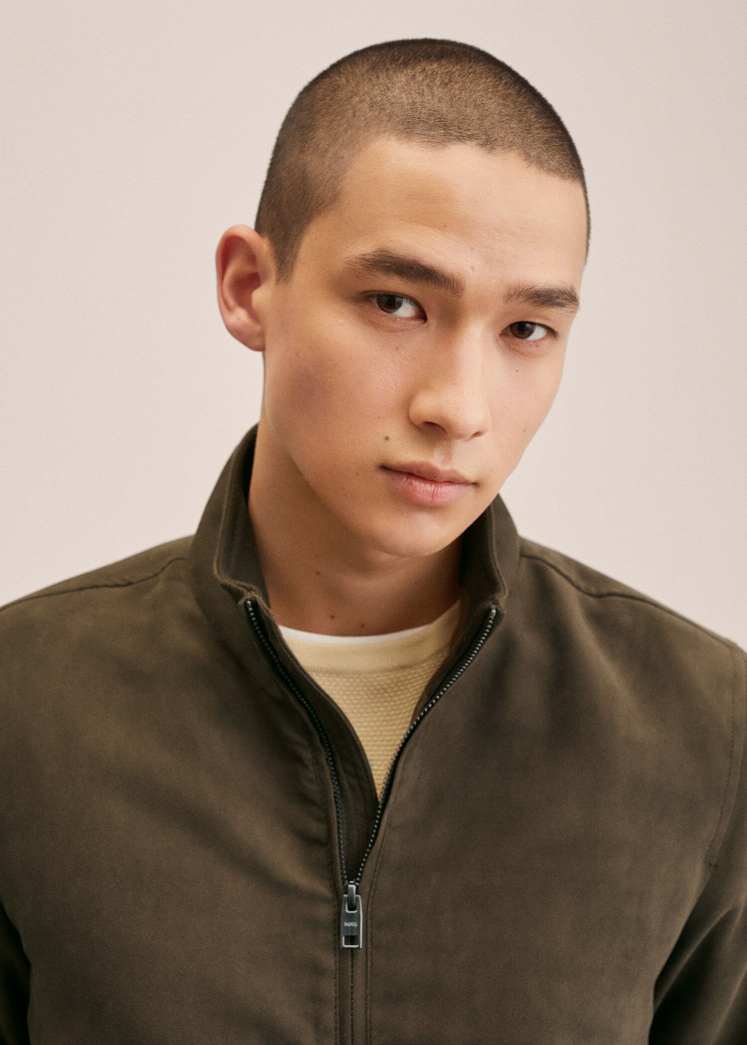 Suede-effect bomber jacket - Details of the article 1