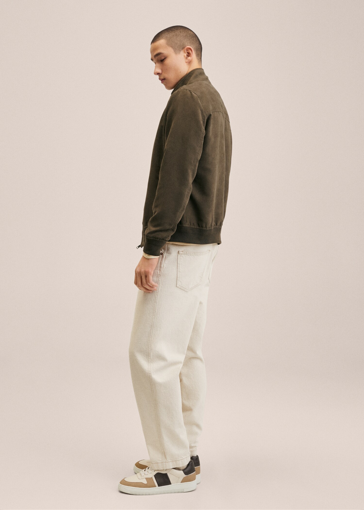 Suede-effect bomber jacket - Details of the article 2