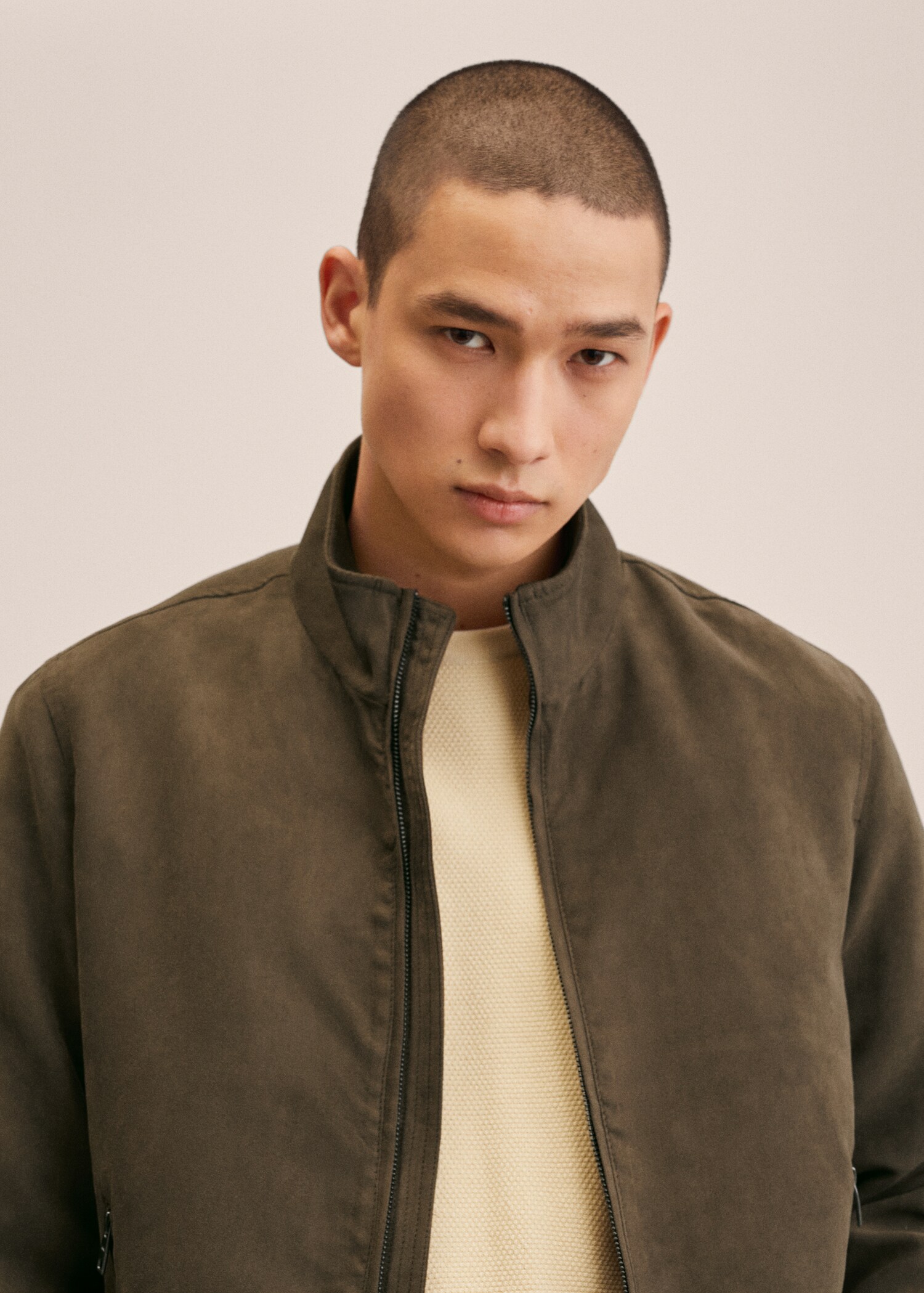Suede-effect bomber jacket - Details of the article 3