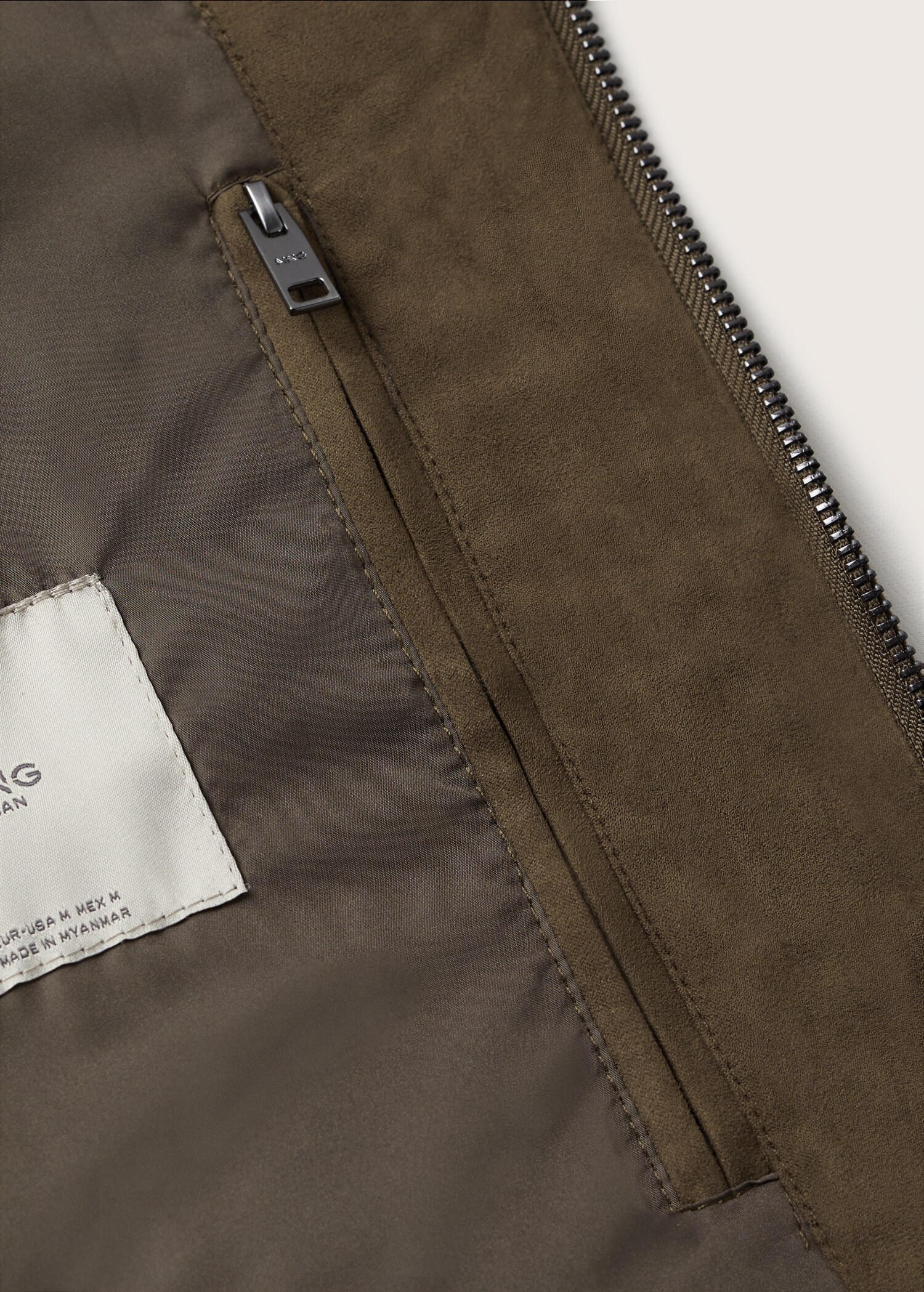 Suede-effect bomber jacket - Details of the article 8