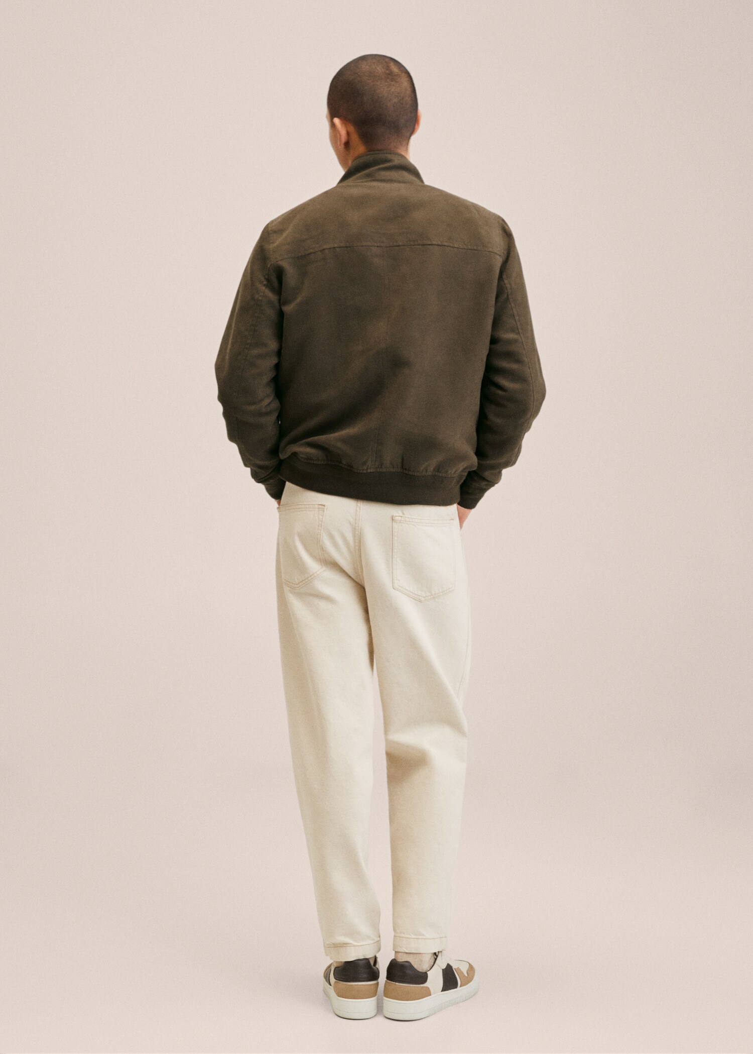 Suede-effect bomber jacket - Reverse of the article