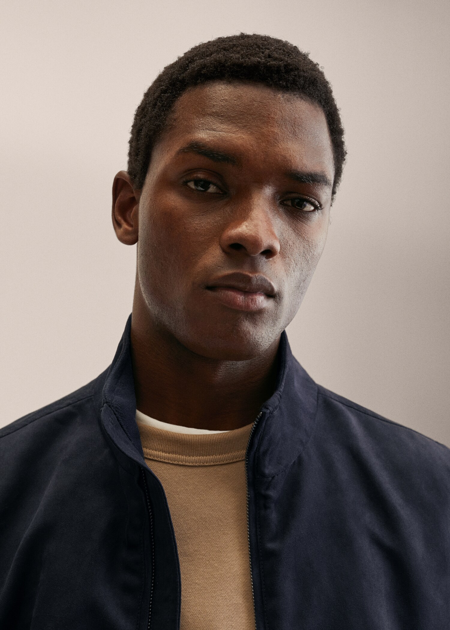 Suede-effect bomber jacket - Details of the article 1