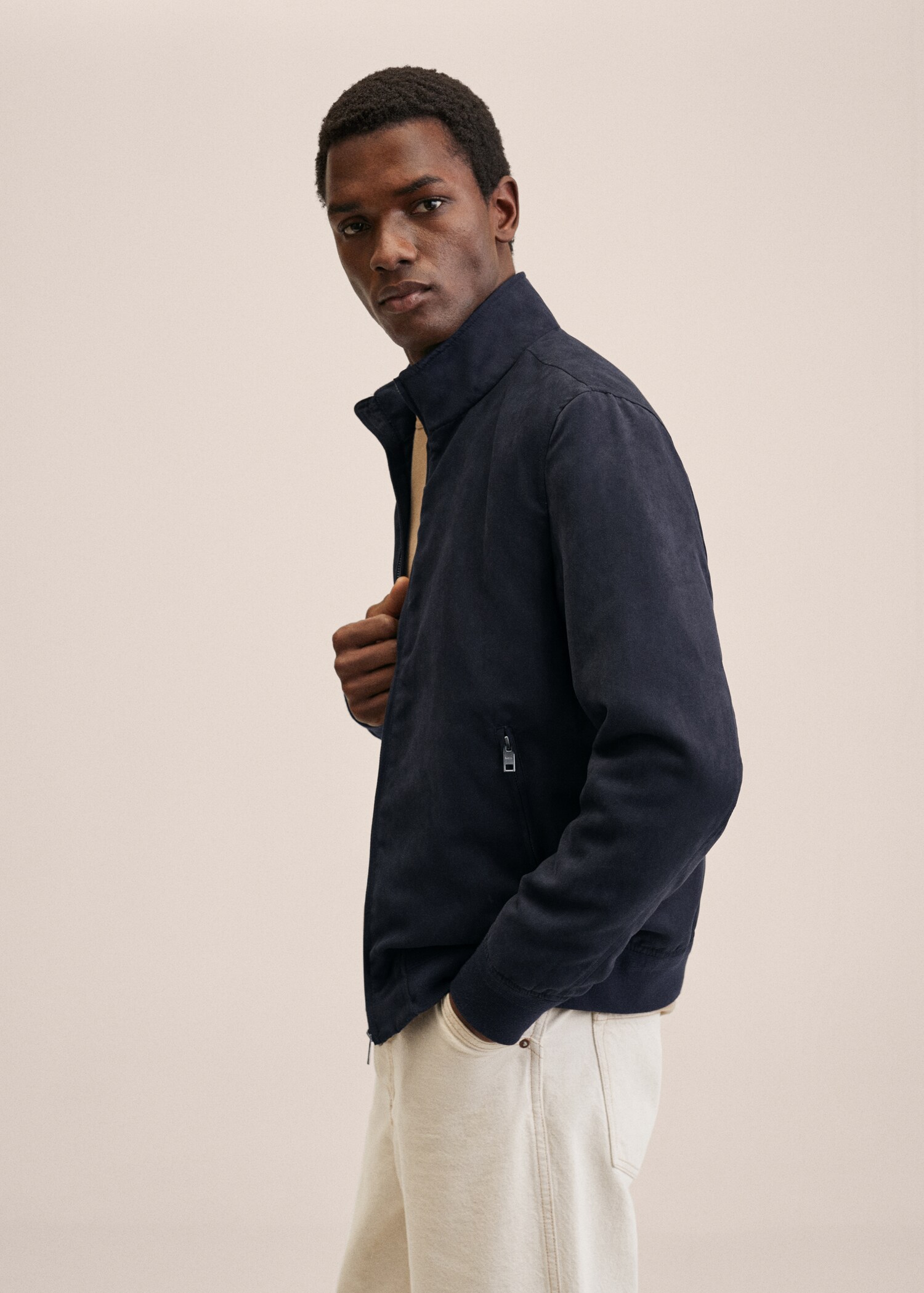 Suede-effect bomber jacket - Details of the article 2