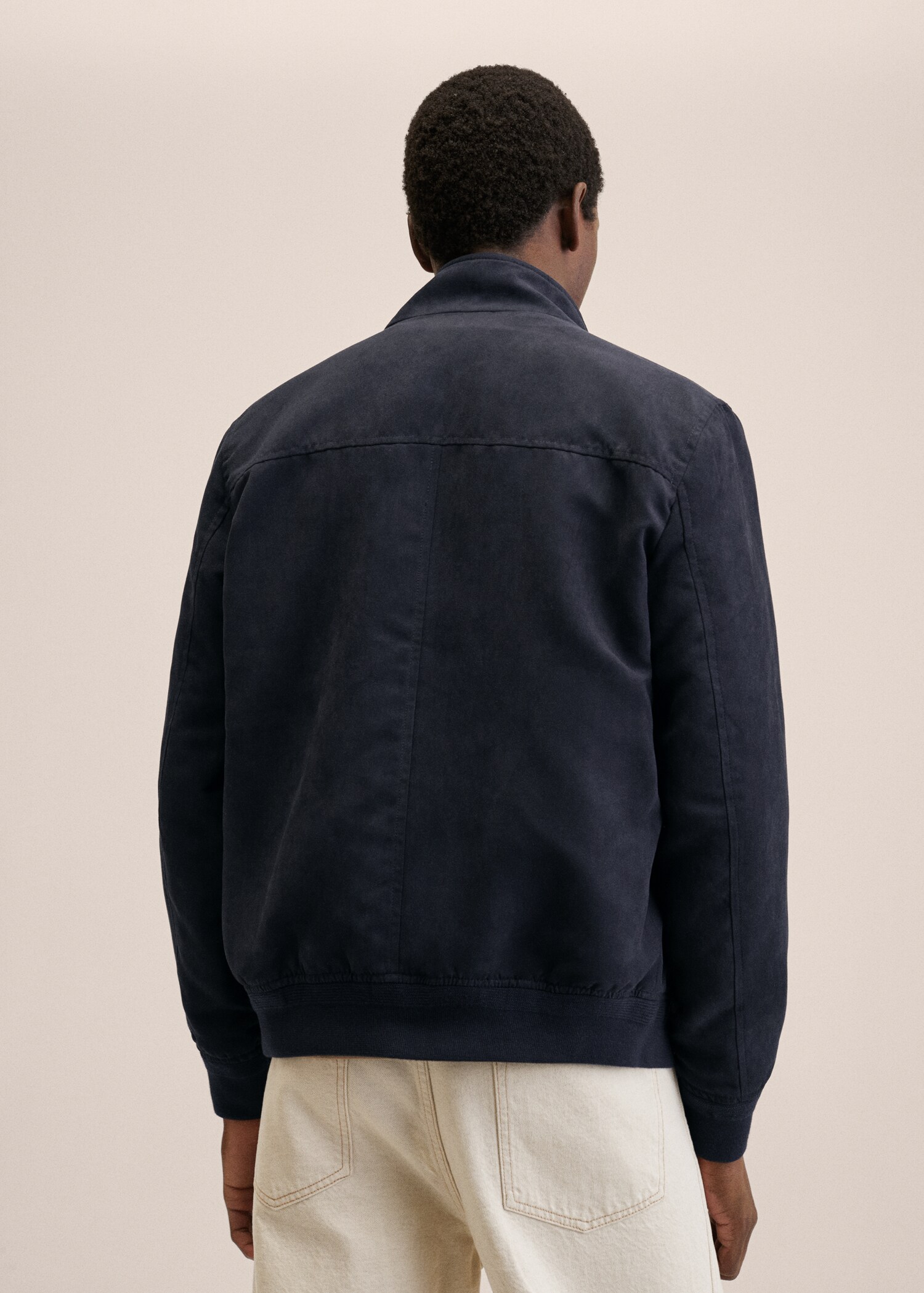 Suede-effect bomber jacket - Reverse of the article