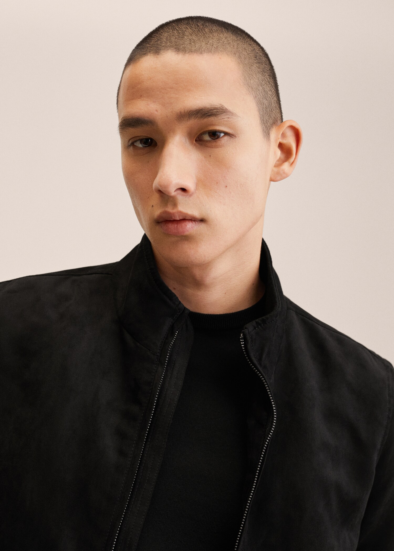 Suede-effect bomber jacket - Details of the article 1