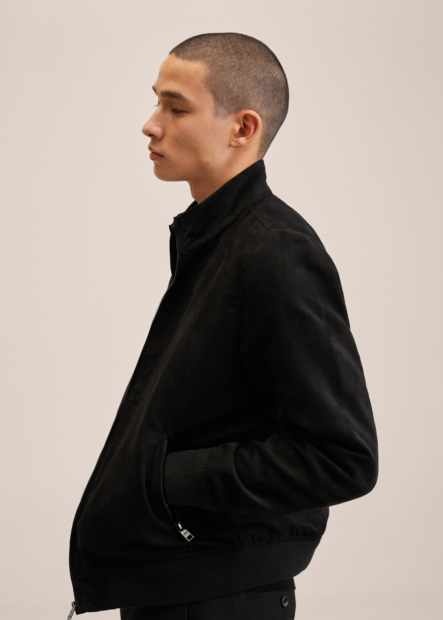 Suede-effect bomber jacket - Details of the article 2
