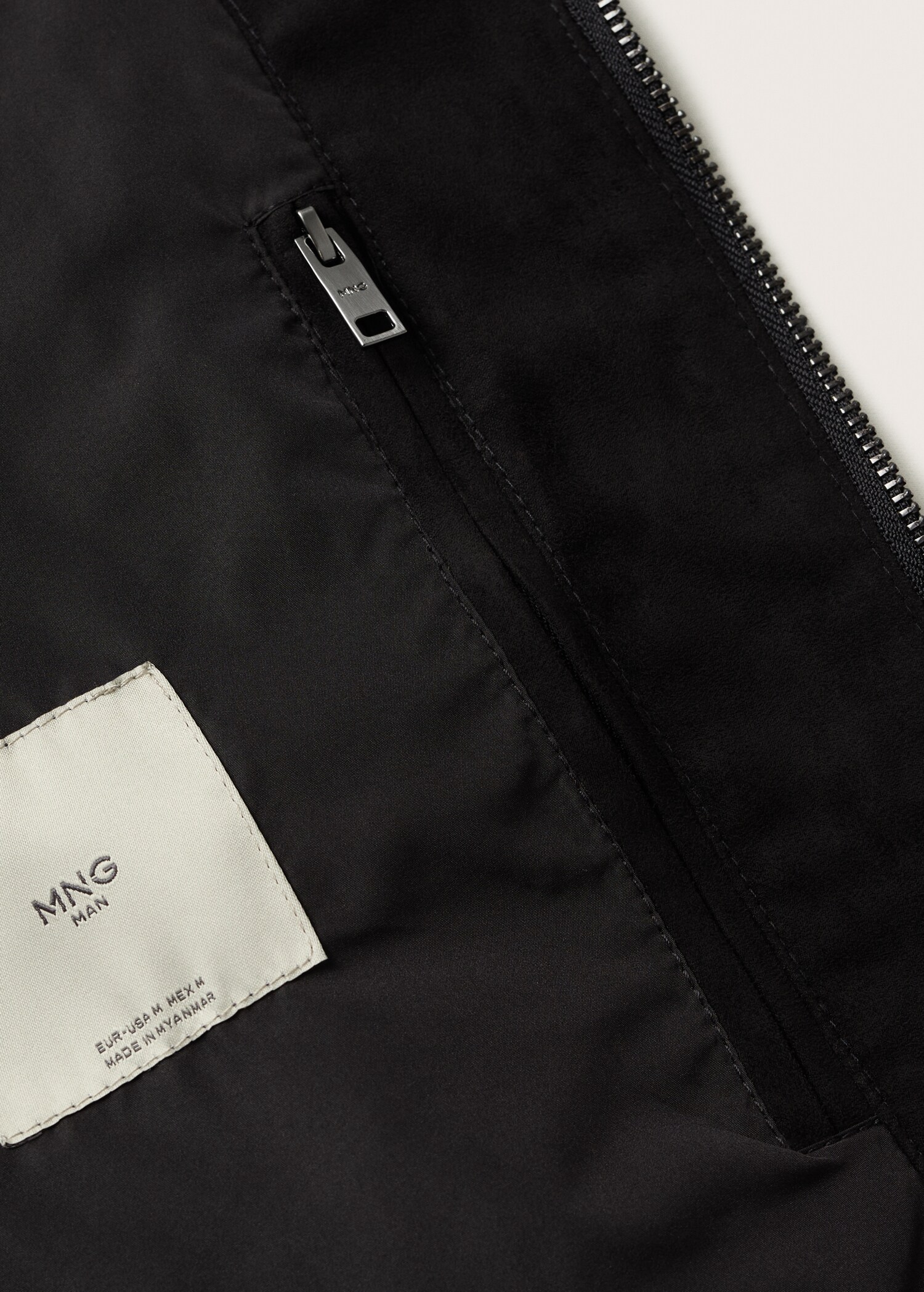 Suede-effect bomber jacket - Details of the article 8