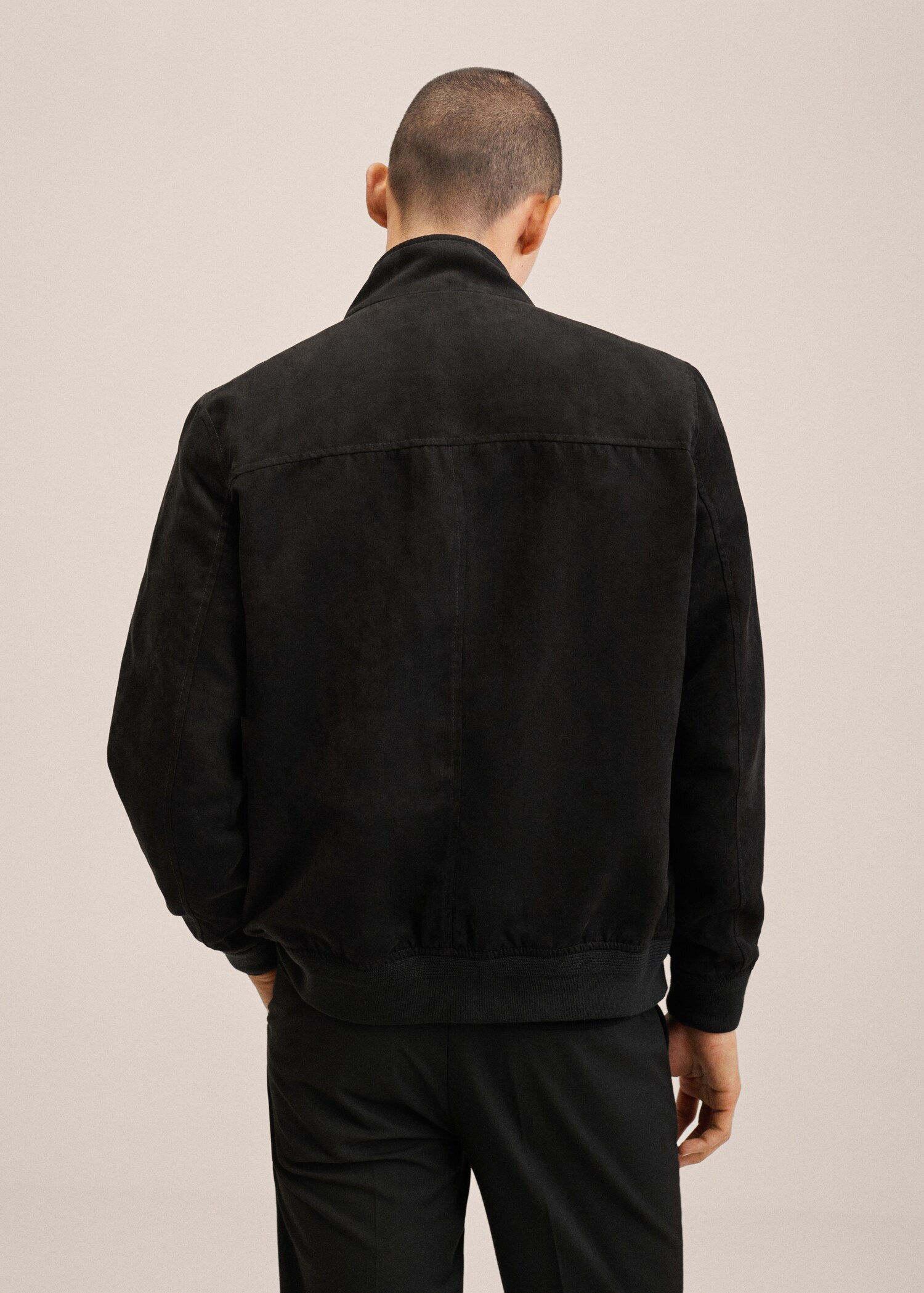 Suede-effect bomber jacket - Reverse of the article