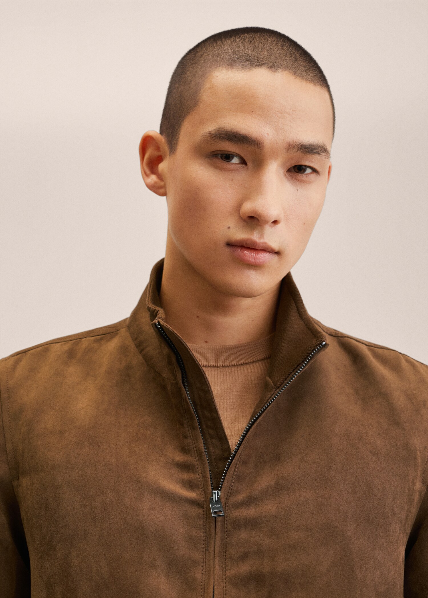 Suede-effect bomber jacket - Details of the article 1