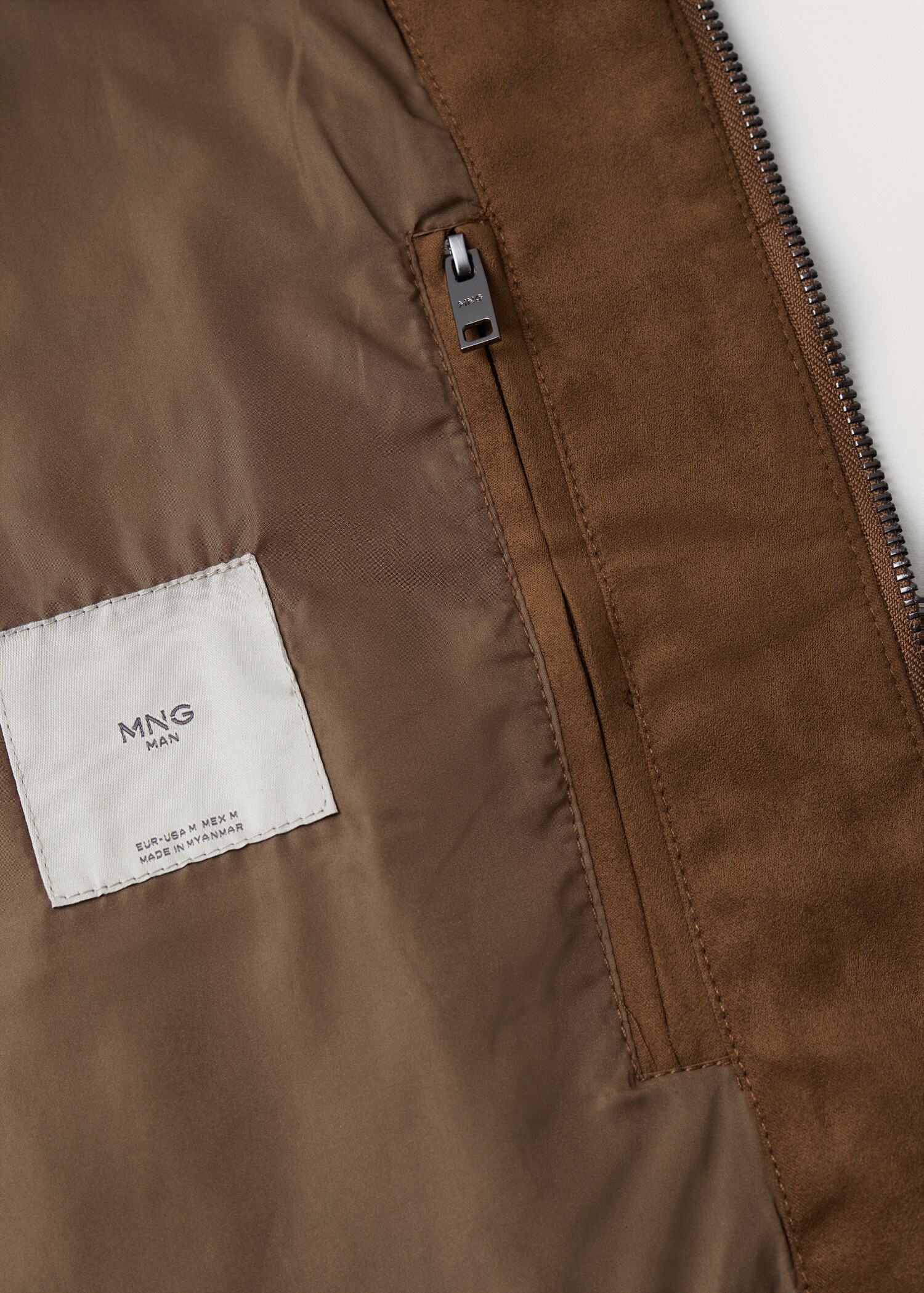 Suede-effect bomber jacket - Details of the article 8
