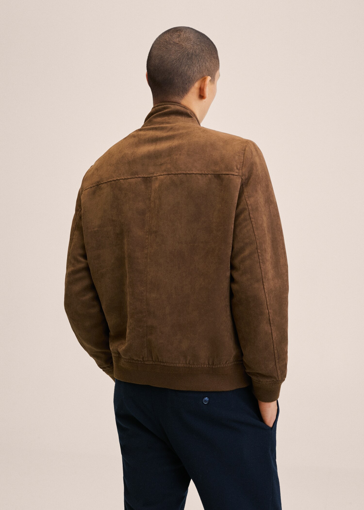 Suede-effect bomber jacket - Reverse of the article