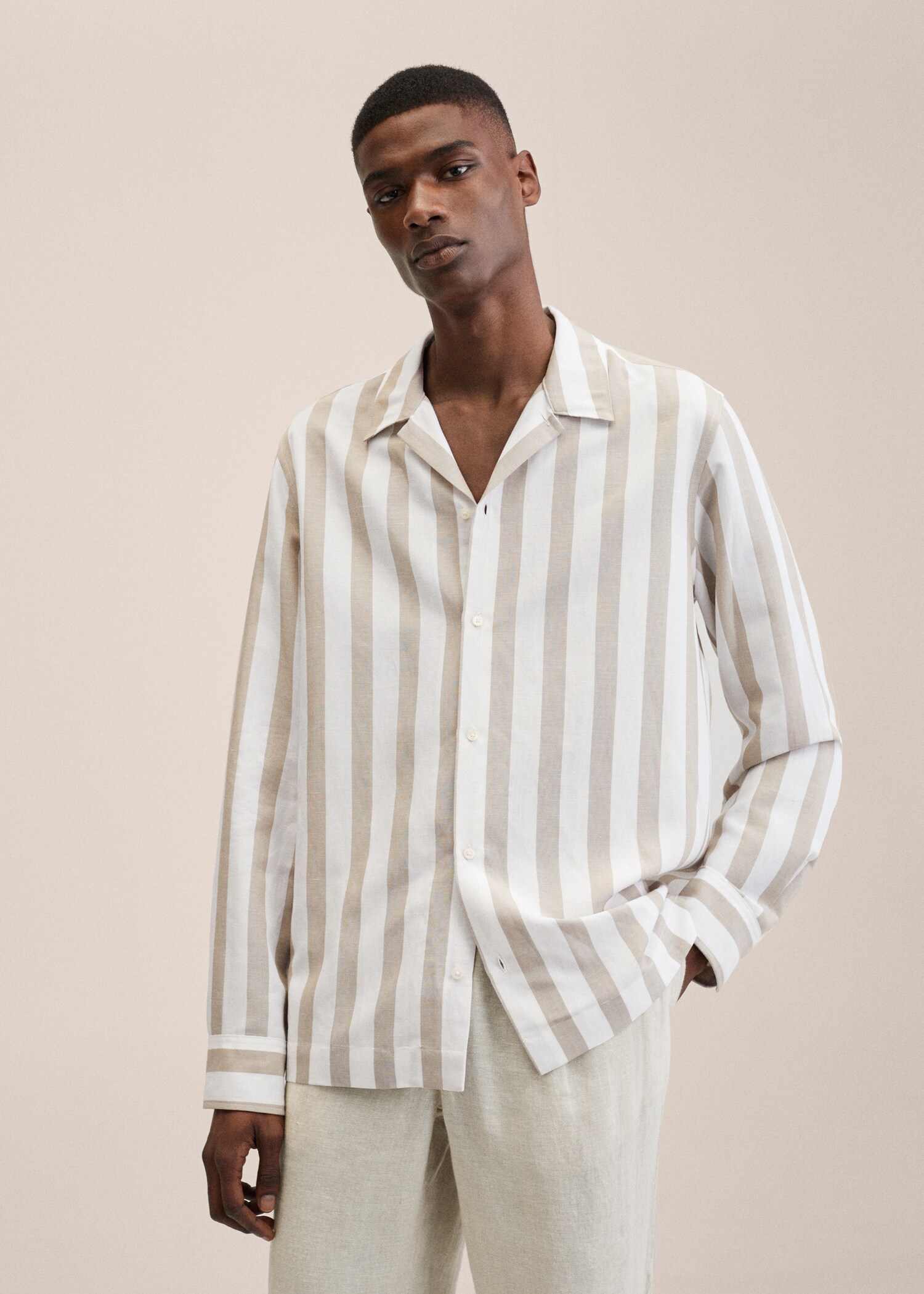 Striped bowling fluid shirt - Medium plane